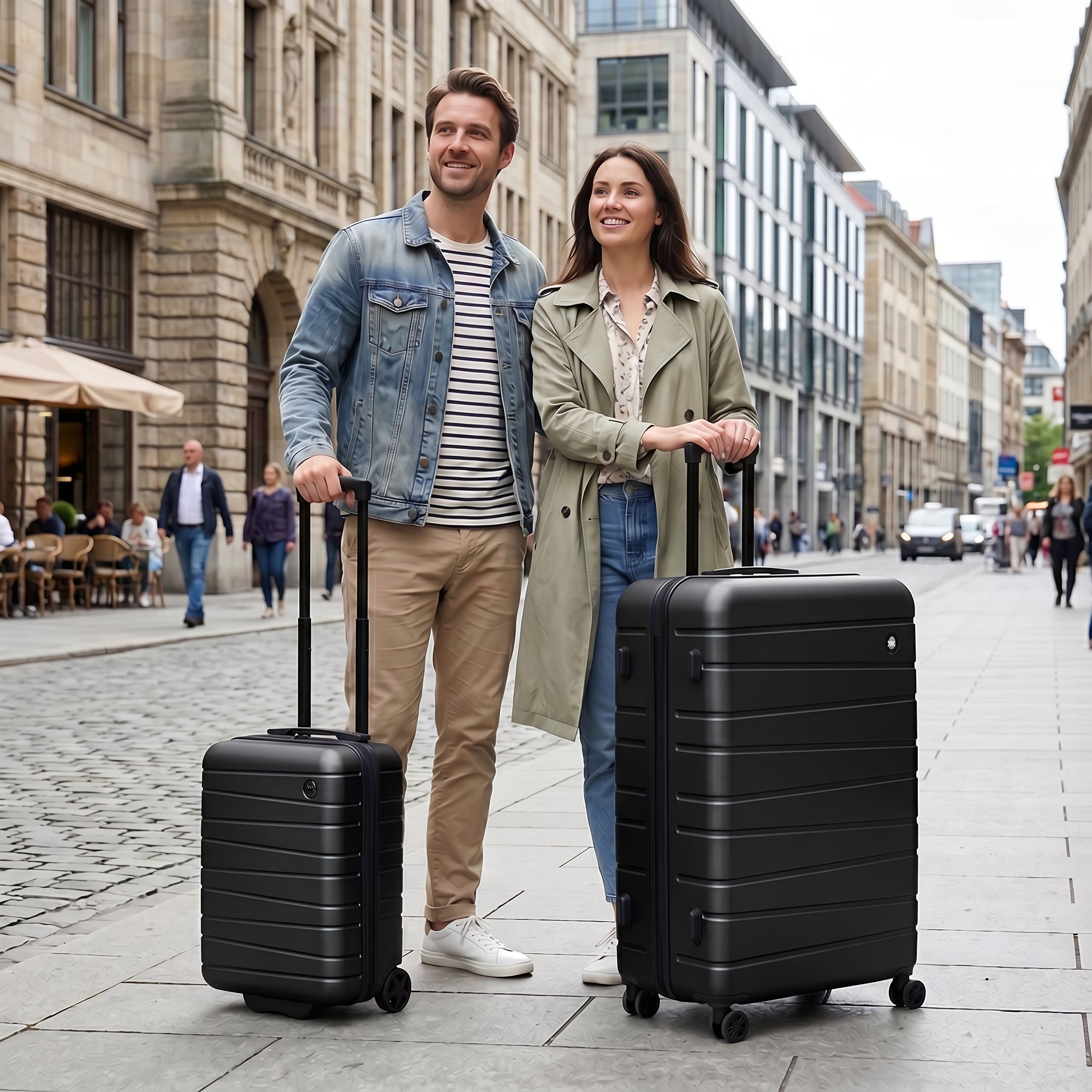 New York XPress 2538 2-PC (16/30in) ABS Hardshell Spinner, No LOCK (Keyhole), Scratch-Resistant, Lightweight Durable for Men/Women