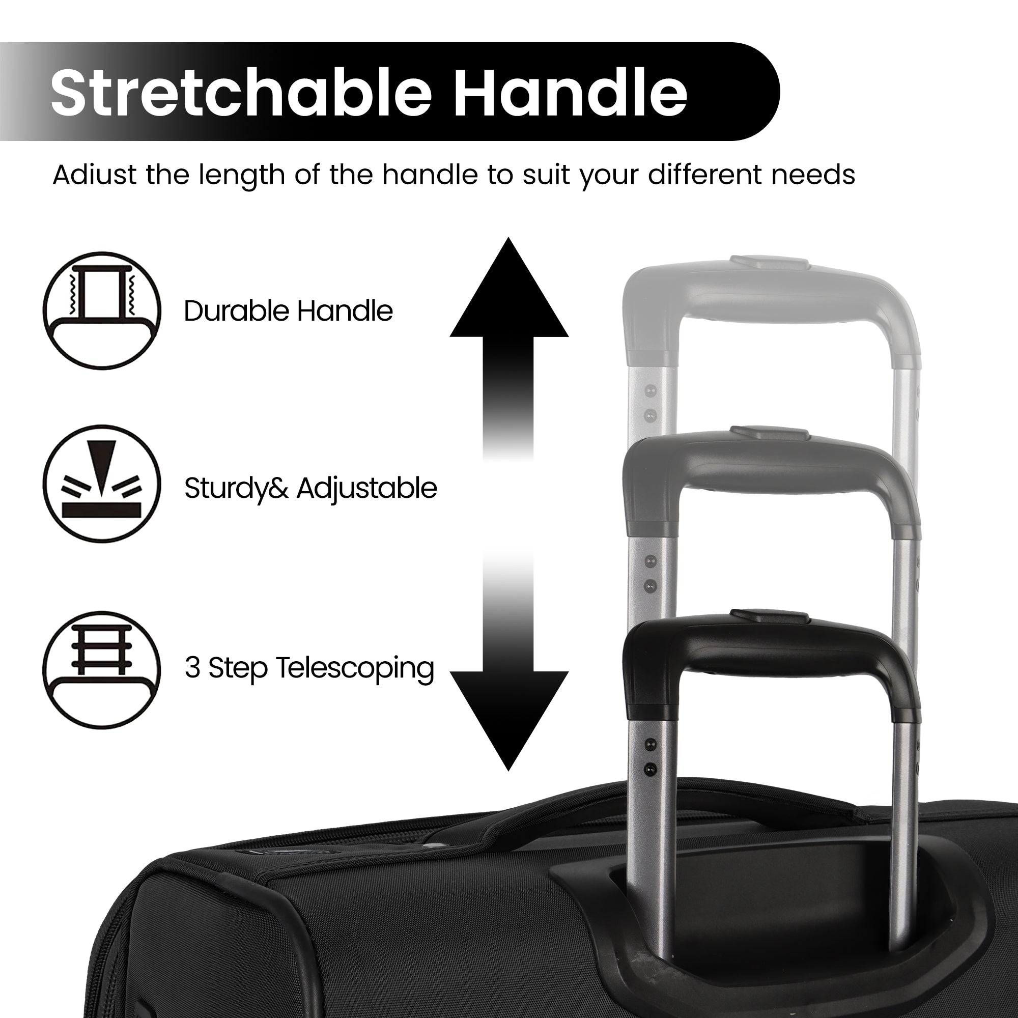 New York XPress WD-8818 Single Suitcase 20''/26''/30'',Softside Suitcase with TSA LOCK,Expandable 20% Luggage with Spinner Wheels,Tear-Resistant
