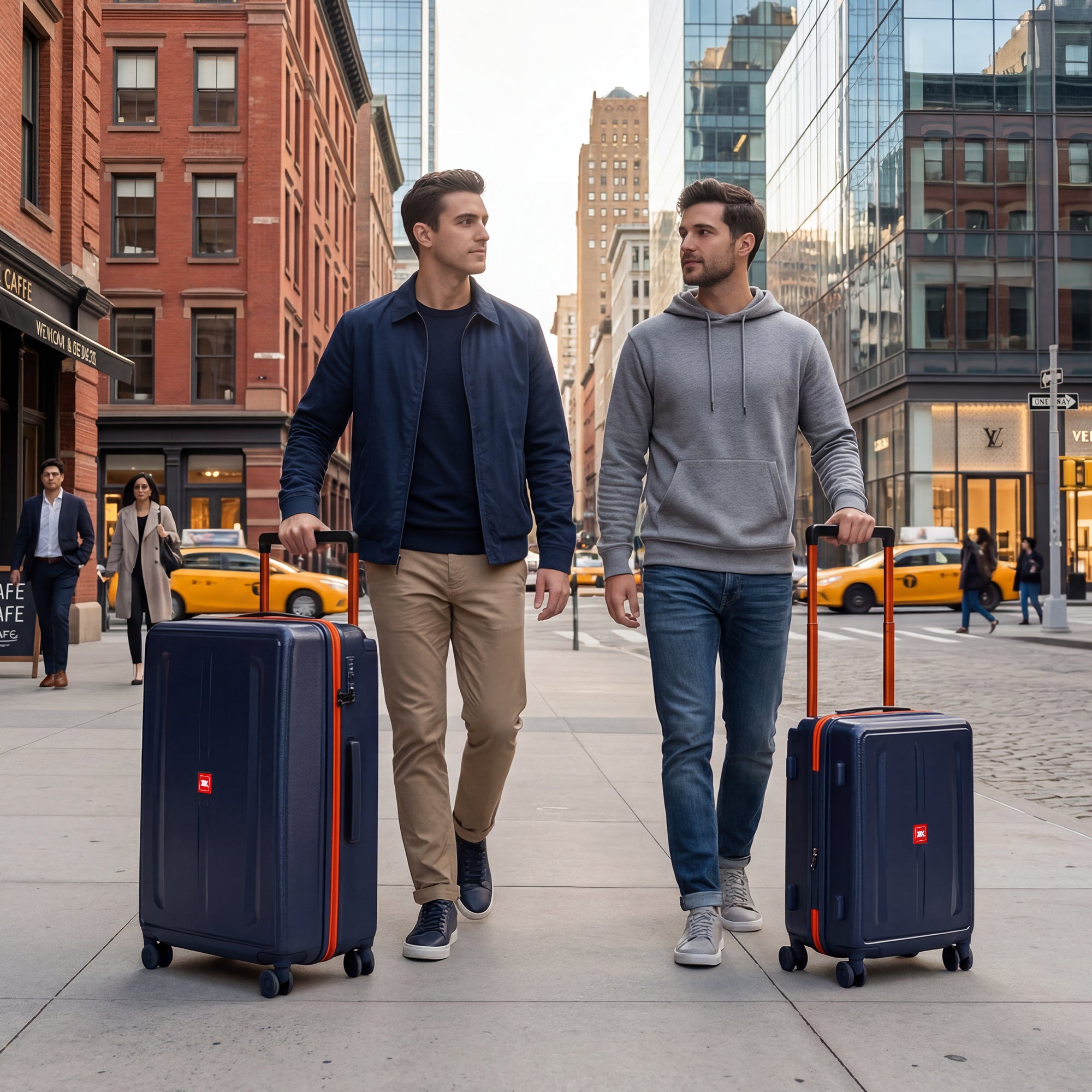 New York XPress LP-13803,3-Piece PC Hardshell Luggage, Expandable 20%, Spinner Wheels, TSA Lock, Wide Handle（20in/26in30in）