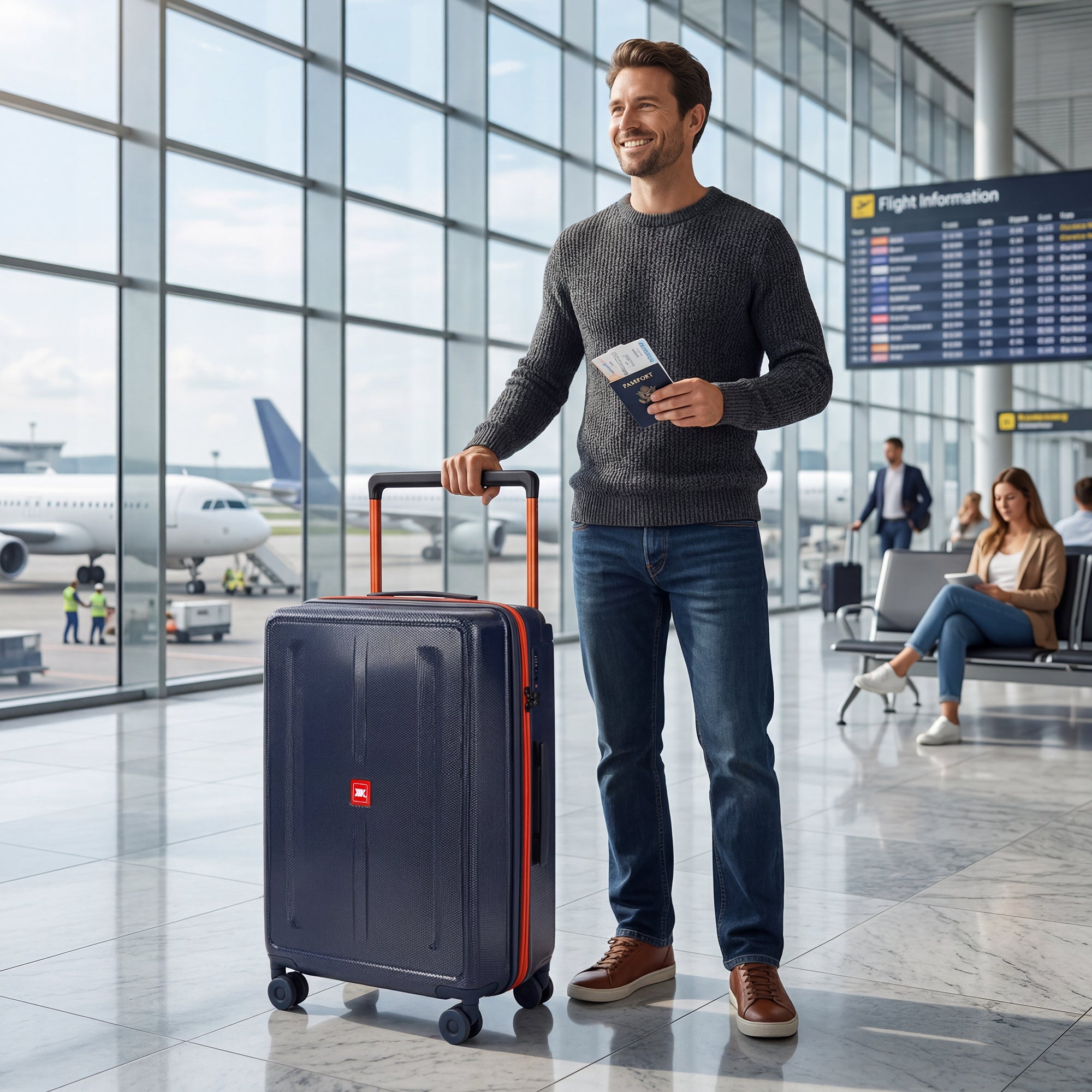 New York XPress LP-13803,3-Piece PC Hardshell Luggage, Expandable 20%, Spinner Wheels, TSA Lock, Wide Handle（20in/26in30in）