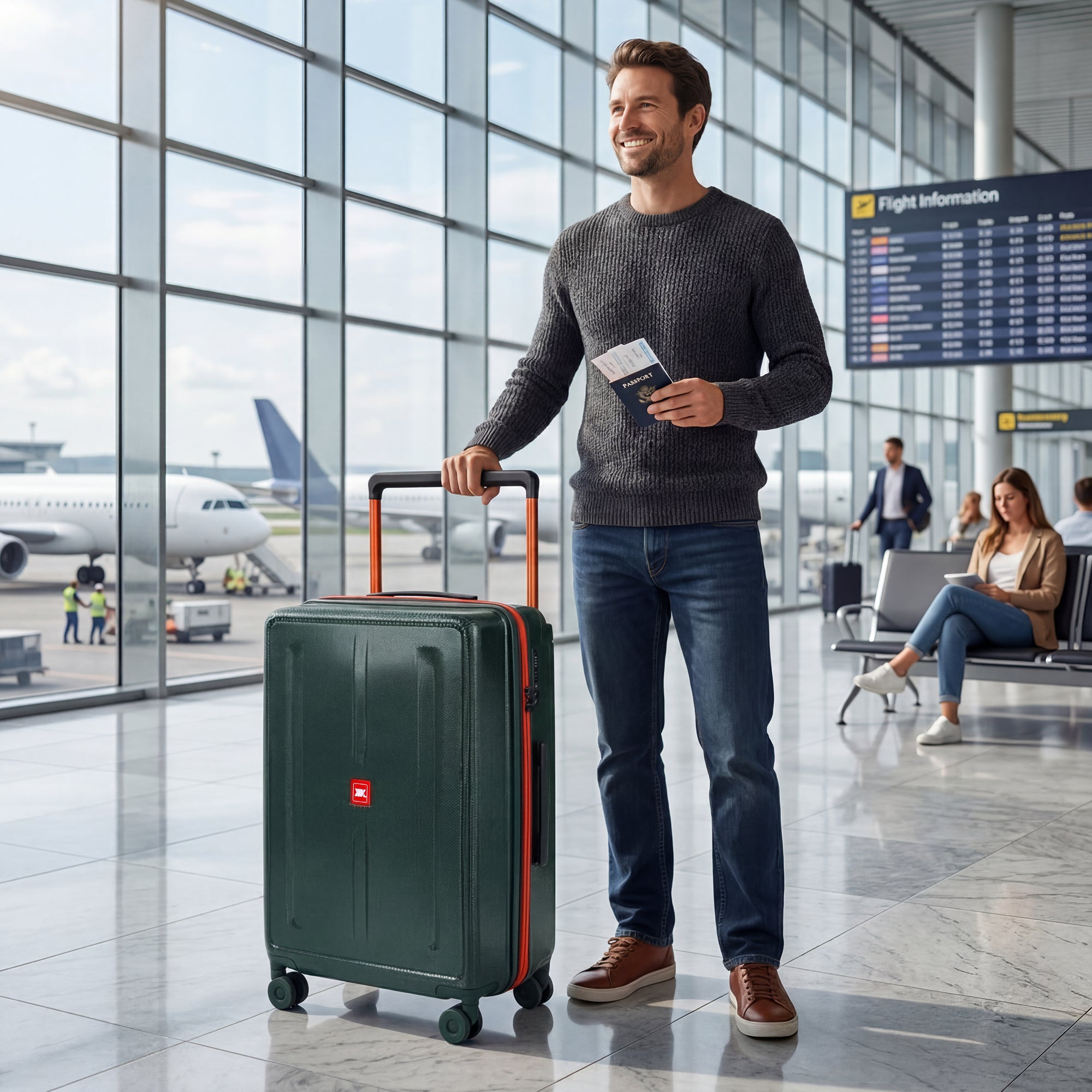 New York XPress LP-13803,3-Piece PC Hardshell Luggage, Expandable 20%, Spinner Wheels, TSA Lock, Wide Handle（20in/26in30in）