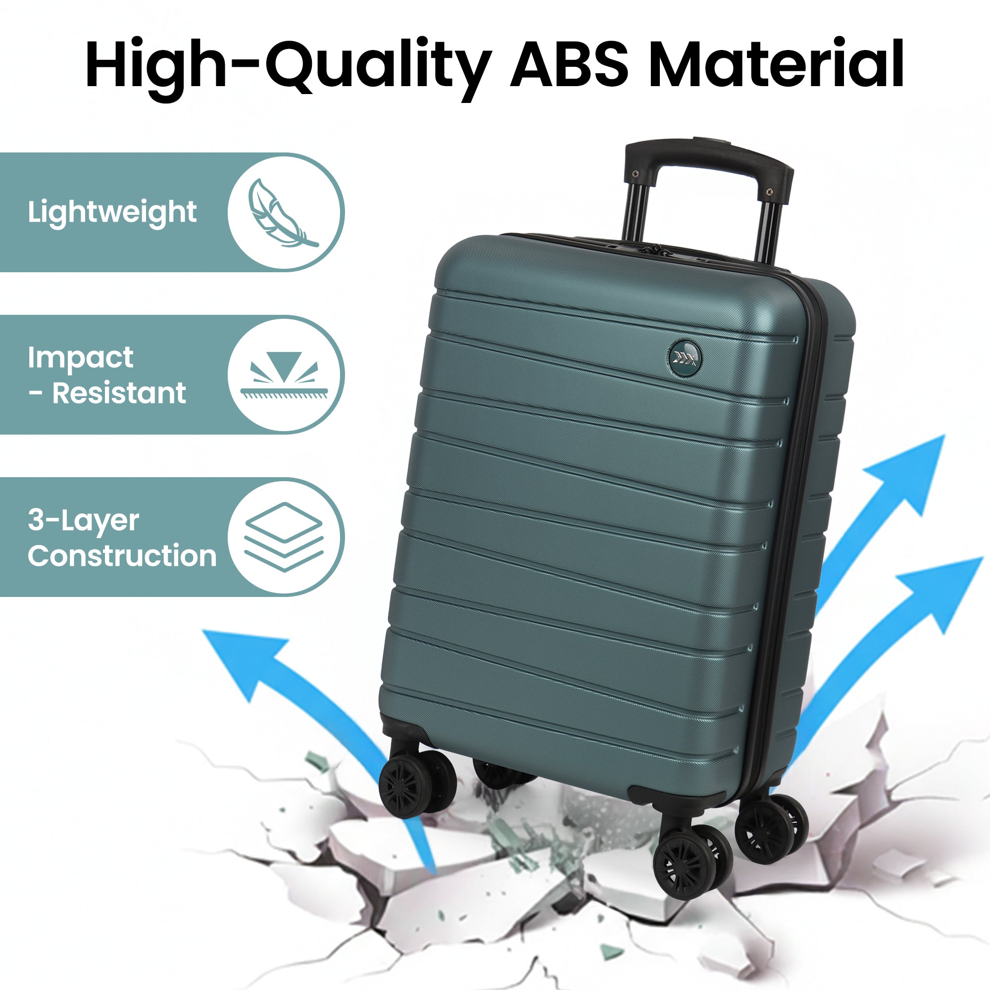 New York XPress 2538 2-PC (16/30in) ABS Hardshell Spinner, No LOCK (Keyhole), Scratch-Resistant, Lightweight Durable for Men/Women