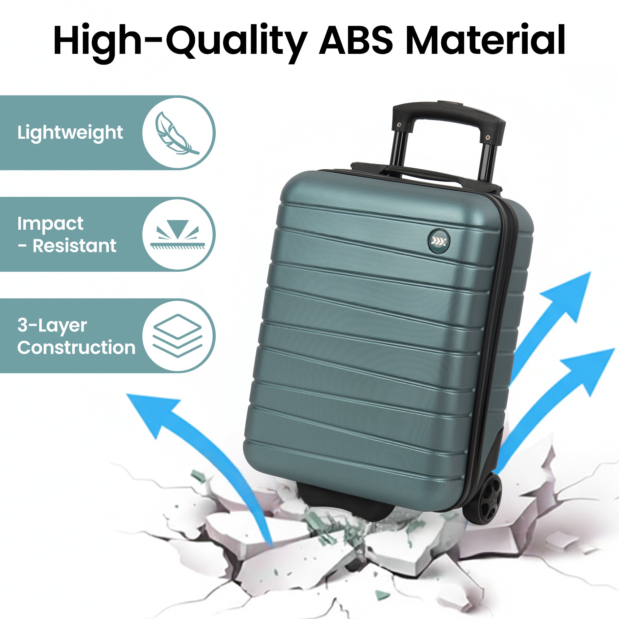 New York XPress 2538 2-PC (16/30in) ABS Hardshell Spinner, No LOCK (Keyhole), Scratch-Resistant, Lightweight Durable for Men/Women