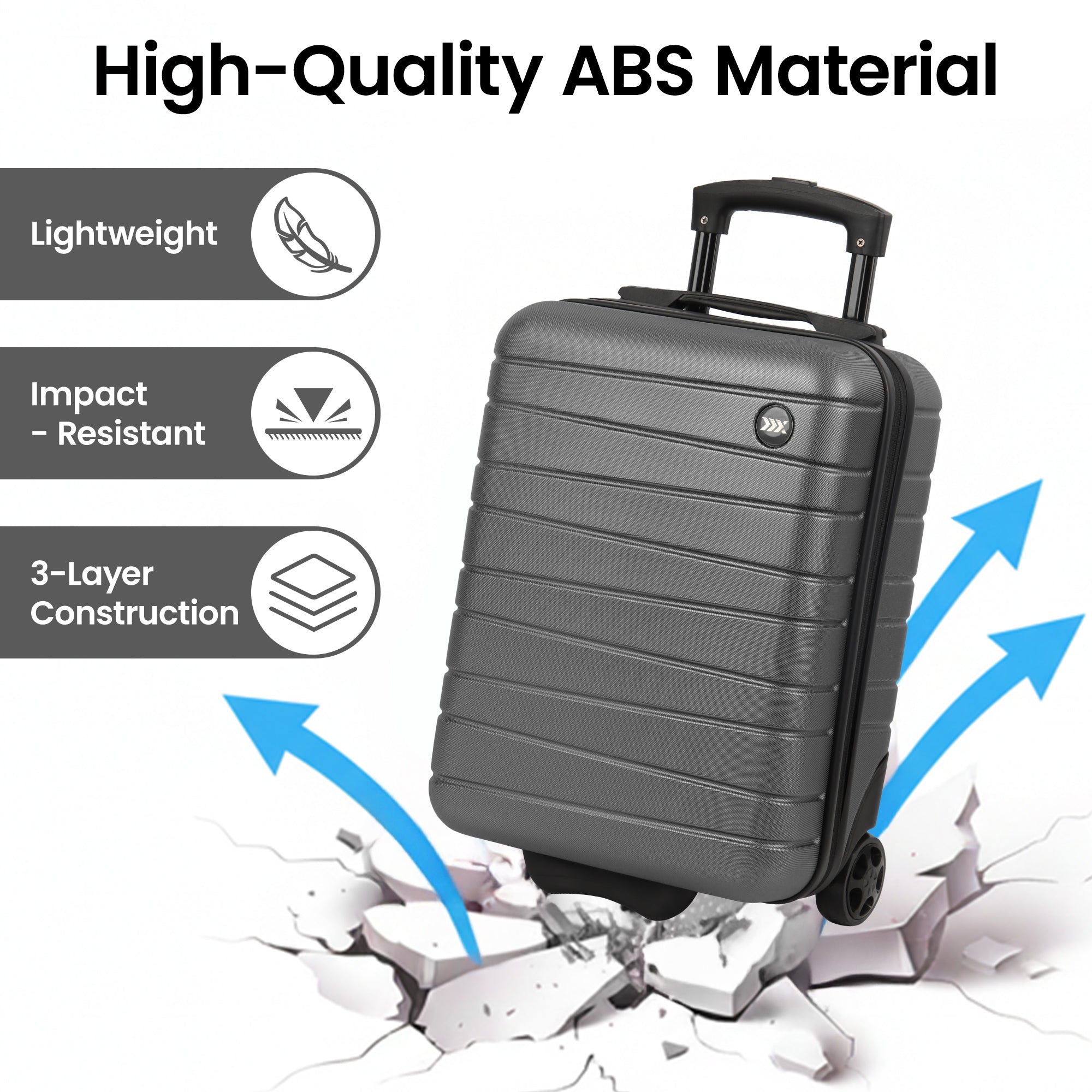 New York XPress 2538 2-PC (16/30in) ABS Hardshell Spinner, No LOCK (Keyhole), Scratch-Resistant, Lightweight Durable for Men/Women