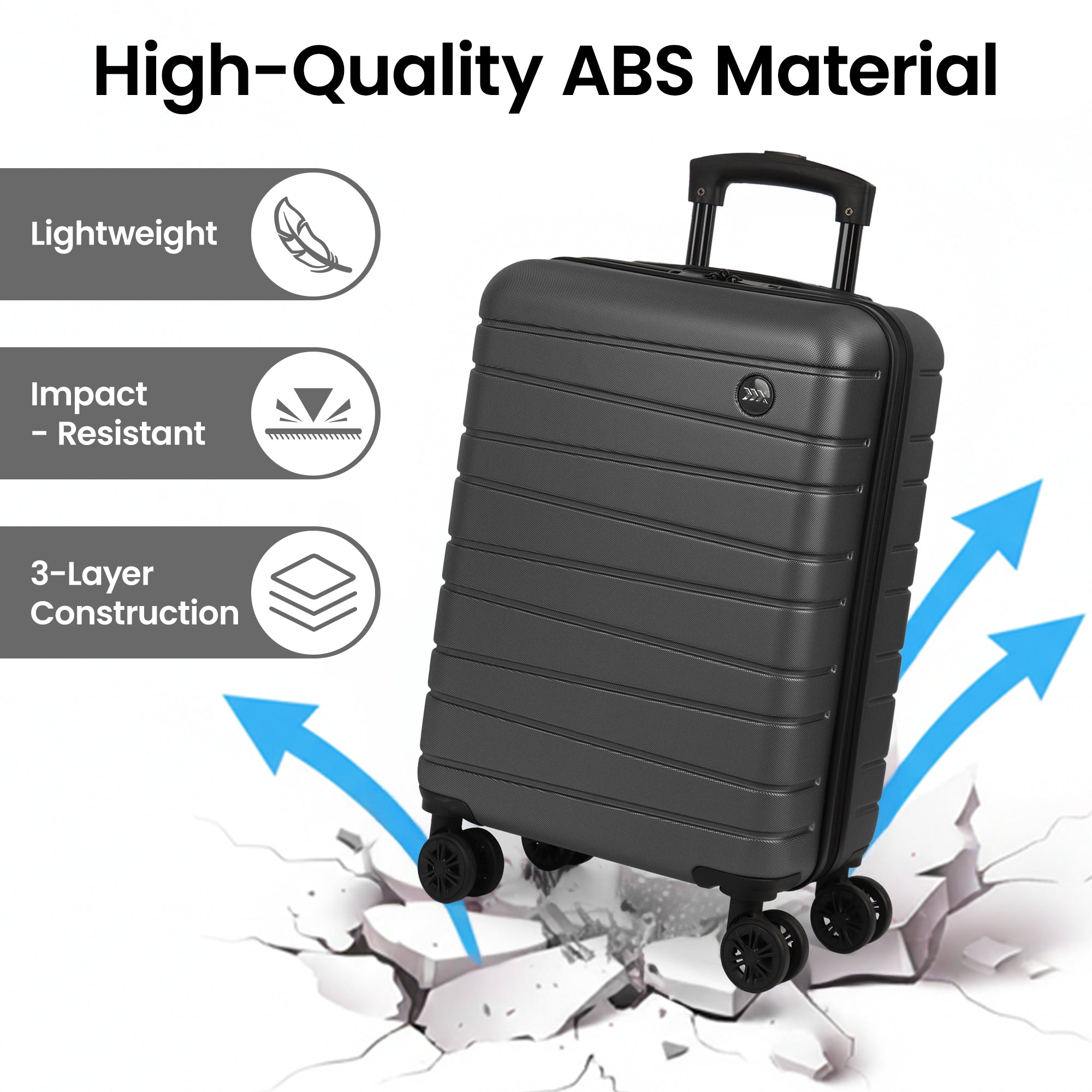 New York XPress 2538 2-PC (16/30in) ABS Hardshell Spinner, No LOCK (Keyhole), Scratch-Resistant, Lightweight Durable for Men/Women