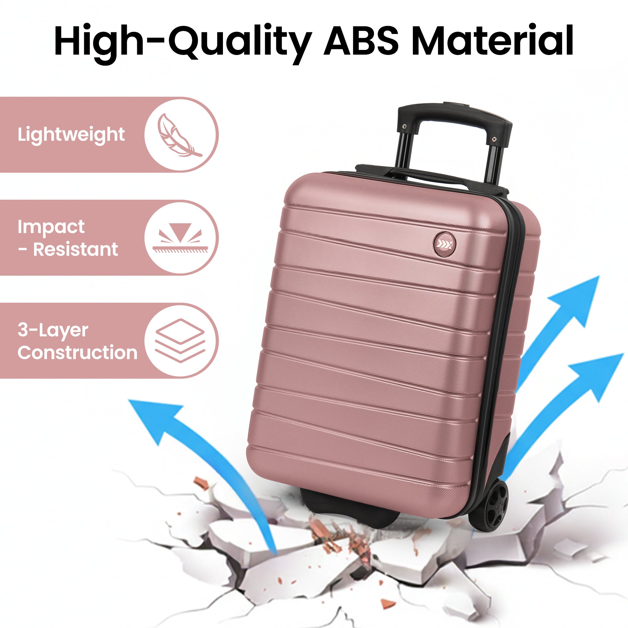 New York XPress 2538 2-PC (16/30in) ABS Hardshell Spinner, No LOCK (Keyhole), Scratch-Resistant, Lightweight Durable for Men/Women