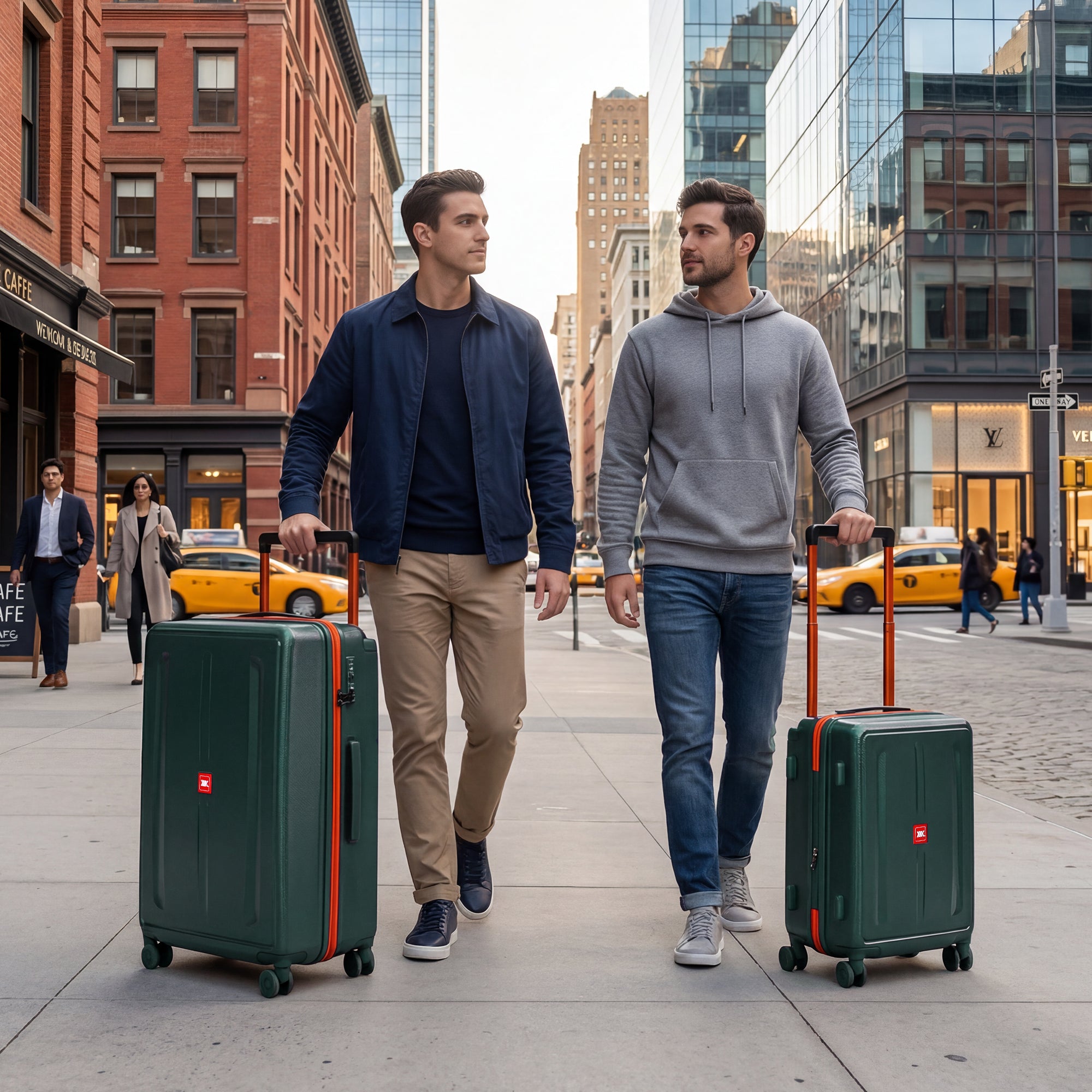 New York XPress LP-13803,3-Piece PC Hardshell Luggage, Expandable 20%, Spinner Wheels, TSA Lock, Wide Handle（20in/26in30in）