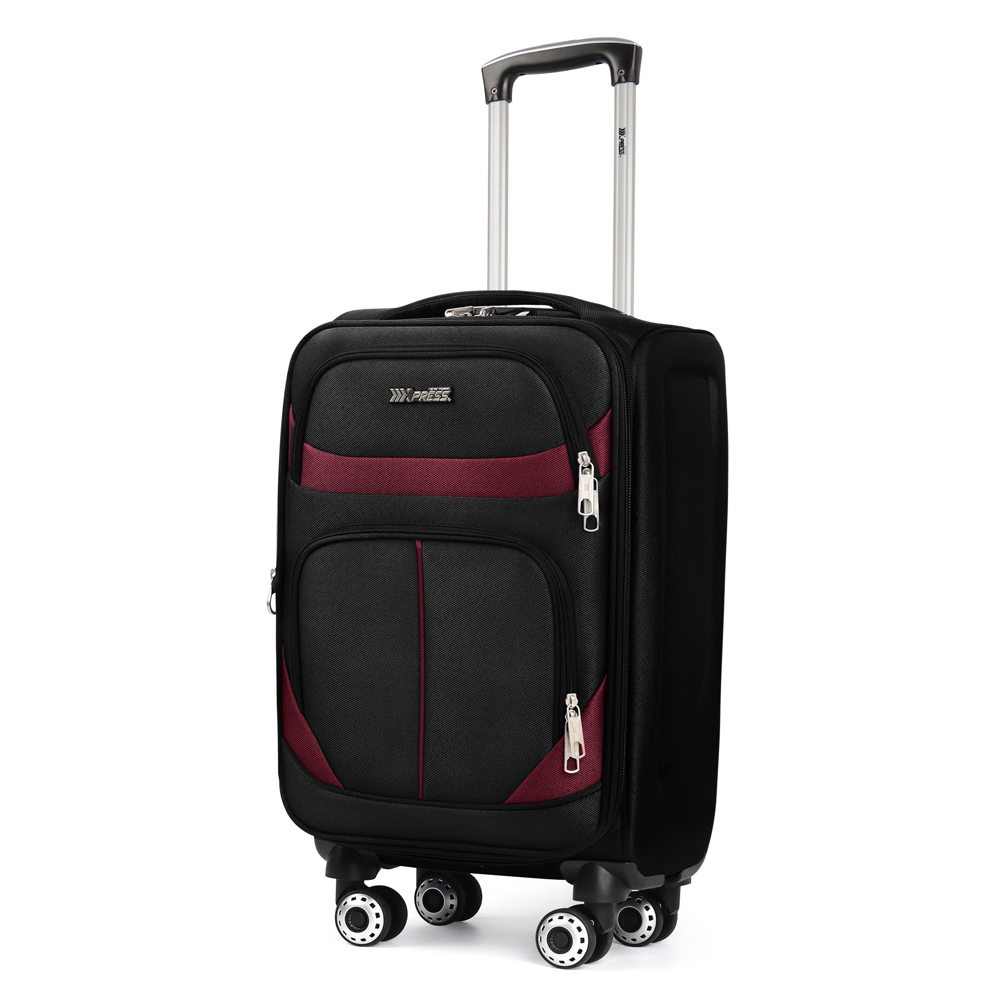 NEW YORK XPRESS Luggage WD-8815,Softside 20in/24in/28in/32in Suitcase,Expandable Luggage,w/Spinner Wheels w/LOCK