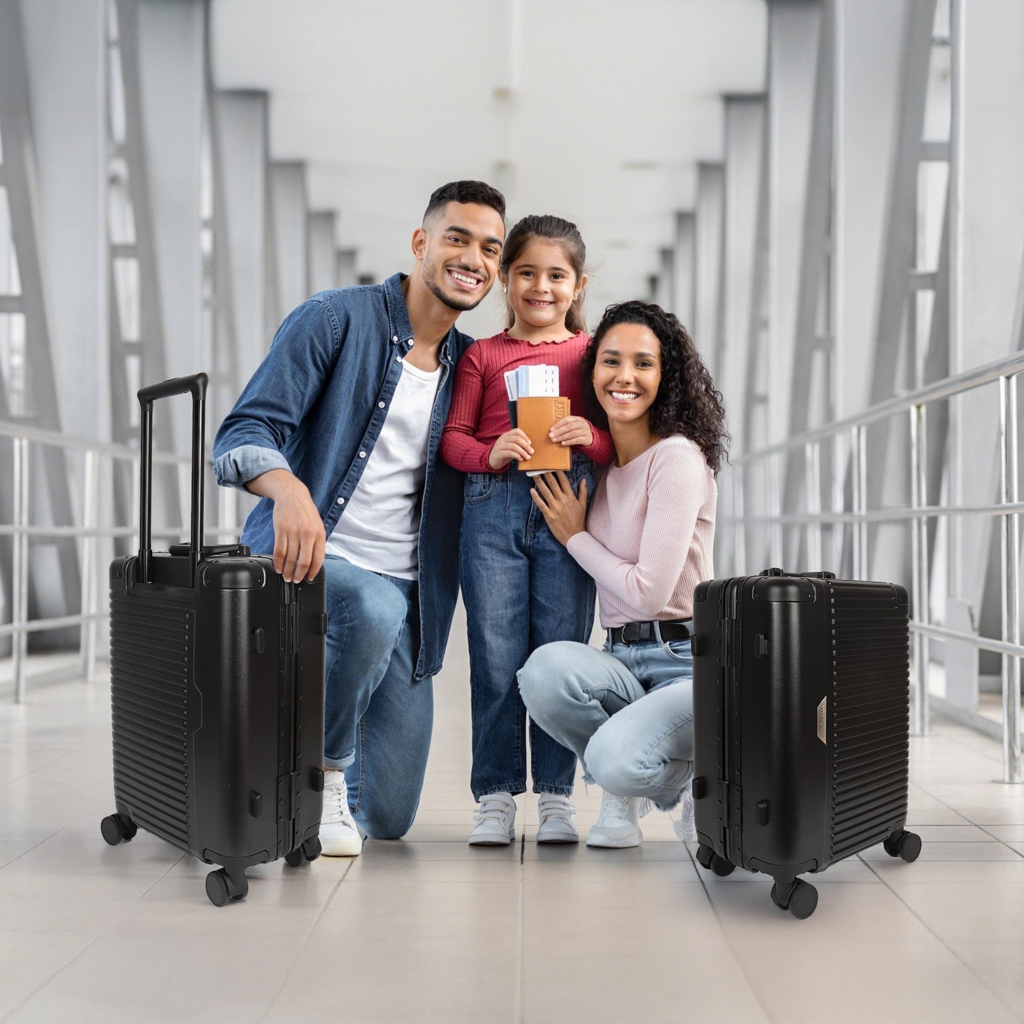 Luggage AL1377,Carry On Luggage 20 inch,Aluminum Alloy Zipperless Suitcase with Spinner Wheels