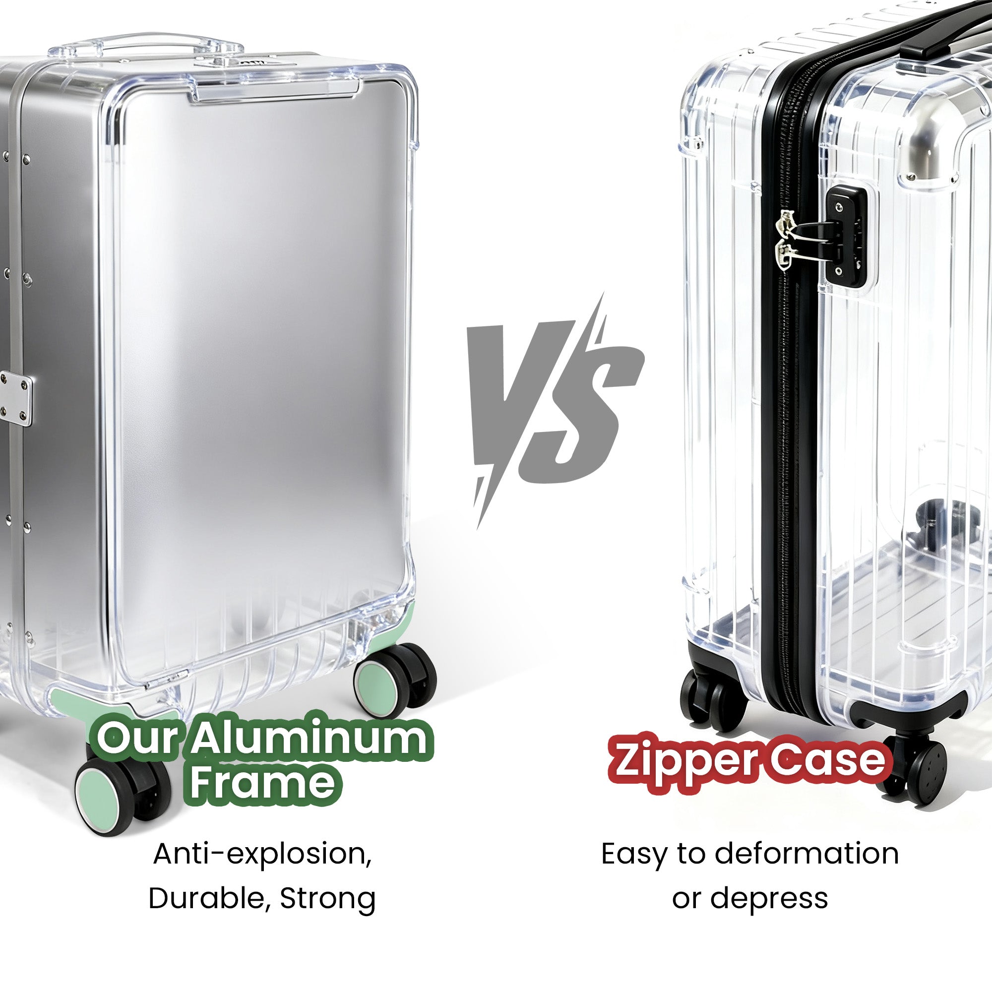 New York XPress LA-266, 20'' Carry on Luggage with Front Pocket & Cup Holder,Suitcase with Aluminum Frame,PC Hard Shell Suitcases w/TSA LOCK