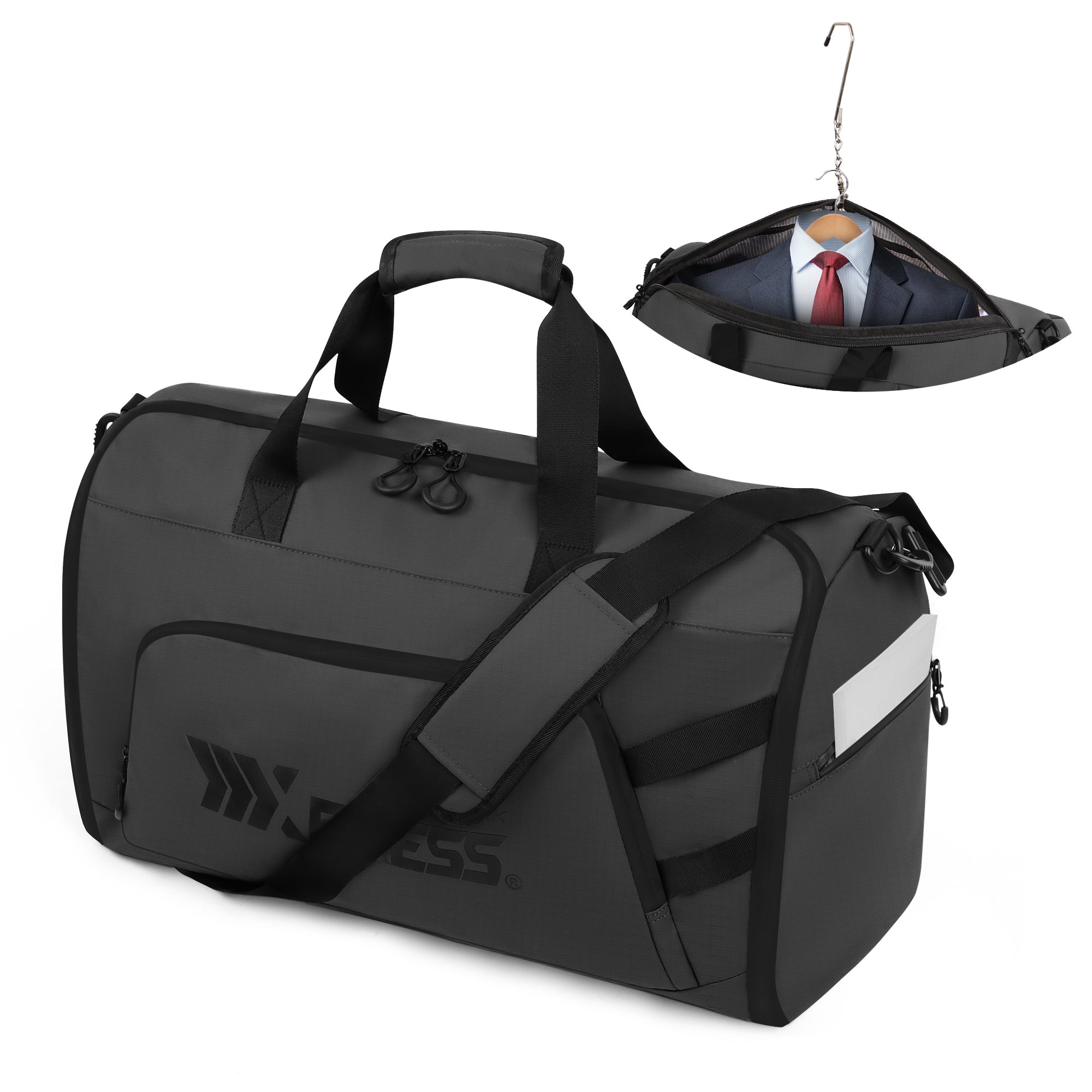 New York XPress GB-261, 2 in 1 Convertible Garment Bag for Travel,Carry on Garment Duffel Bag with Shoulder Strap,Hanging Suit Compartment,Duffle Bag