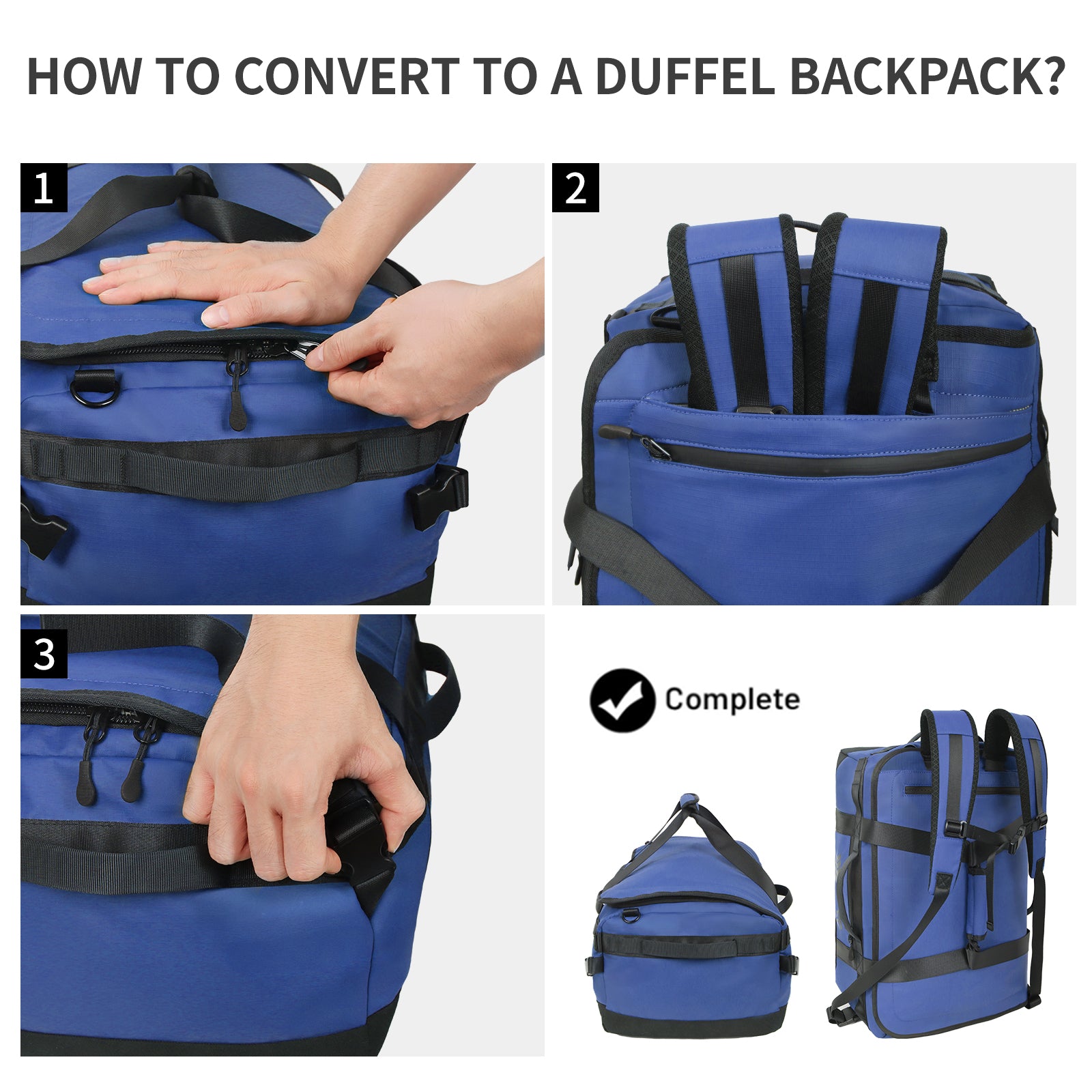 New York XPress LX-737-20''Backpack,2-in-1 Carry-on Backpack for Men Women 40L Sports Gym Bag with Backpack Straps,Water Resistant,for Travel/Gym