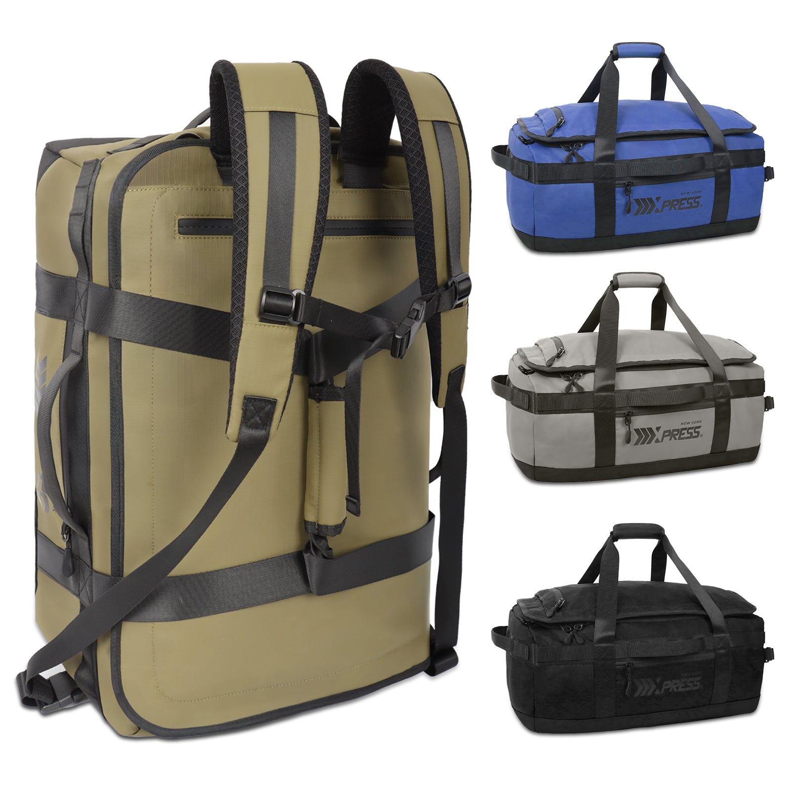 New York XPress LX-737-20''Backpack,2-in-1 Carry-on Backpack for Men Women 40L Sports Gym Bag with Backpack Straps,Water Resistant,for Travel/Gym