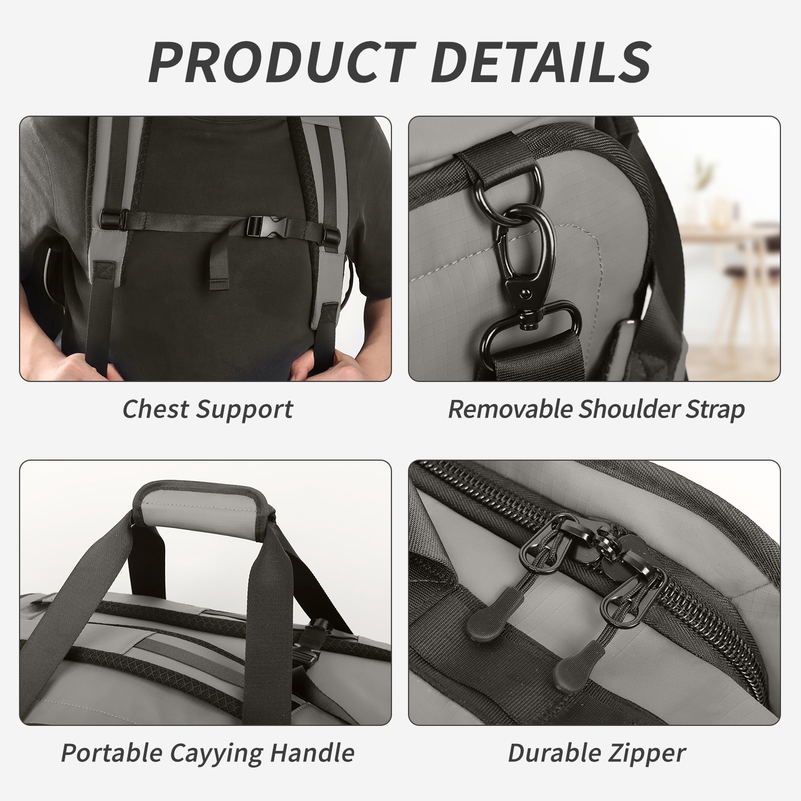 New York XPress LX-737-20''Backpack,2-in-1 Carry-on Backpack for Men Women 40L Sports Gym Bag with Backpack Straps,Water Resistant,for Travel/Gym