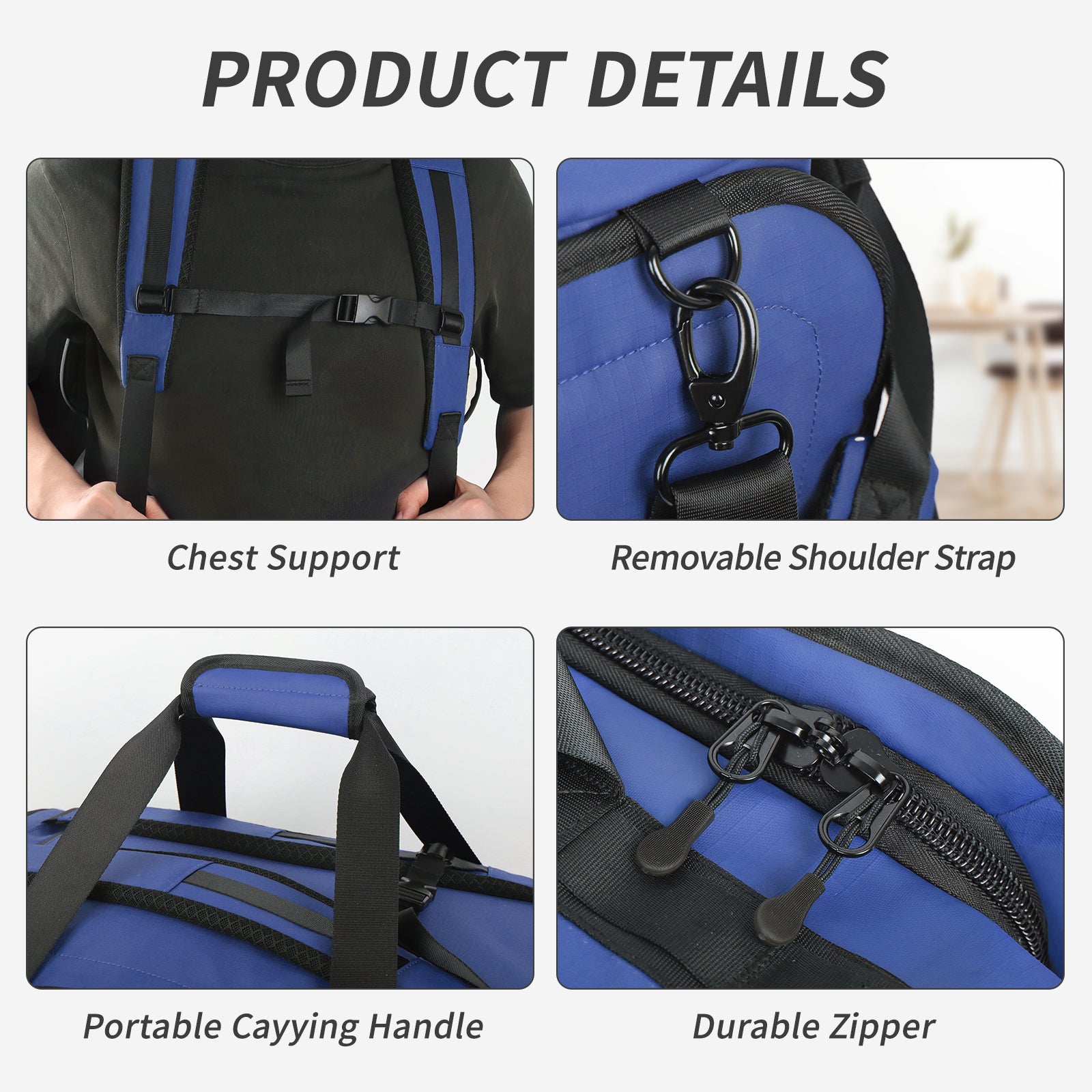 New York XPress LX-737-20''Backpack,2-in-1 Carry-on Backpack for Men Women 40L Sports Gym Bag with Backpack Straps,Water Resistant,for Travel/Gym