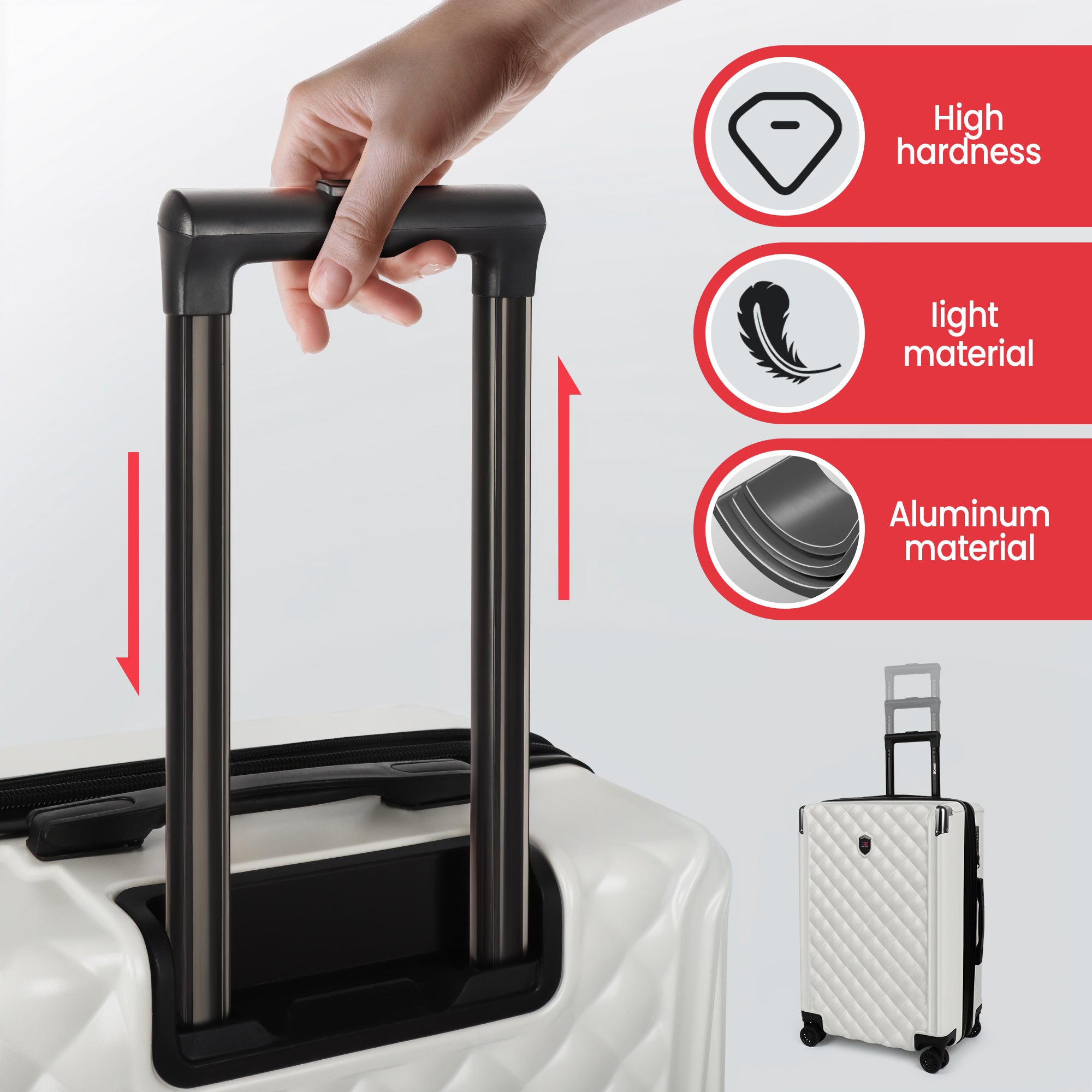 WD-576-Luggage Sets 3 Piece（20/24/28in） PC Hardshell Suitcases