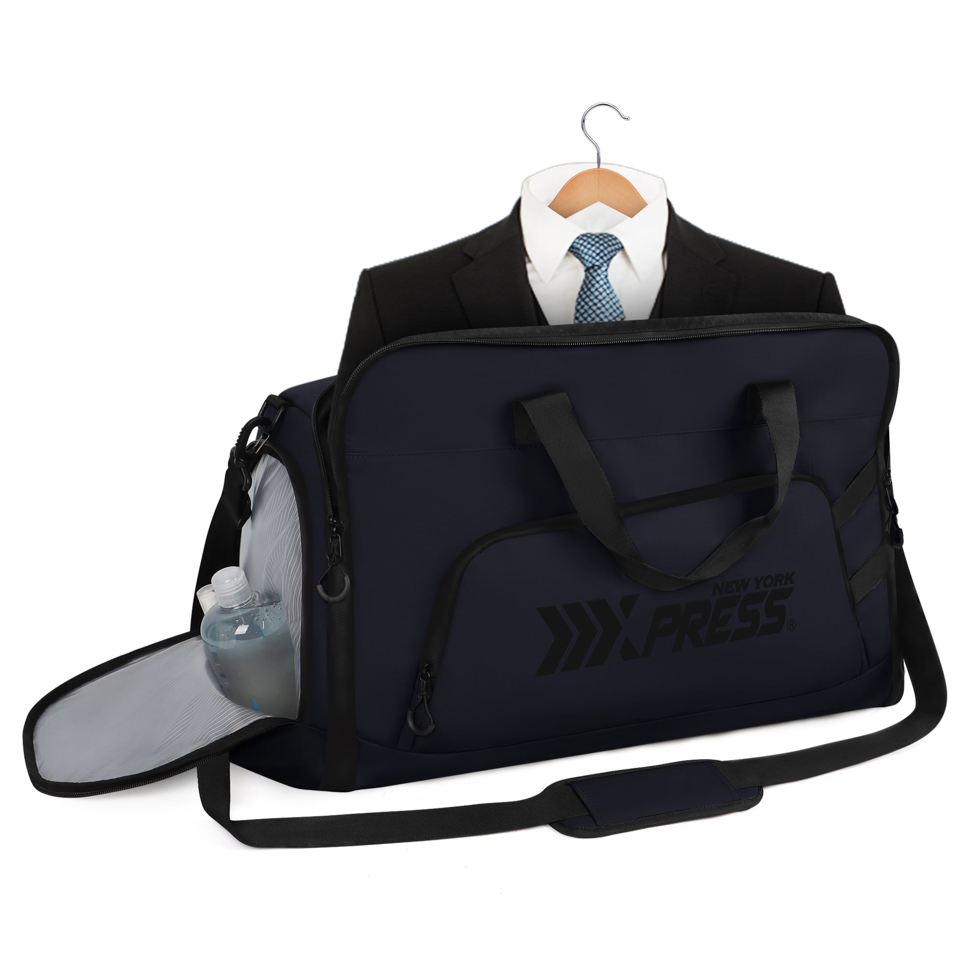 New York XPress GB-261, 2 in 1 Convertible Garment Bag for Travel,Carry on Garment Duffel Bag with Shoulder Strap,Hanging Suit Compartment,Duffle Bag