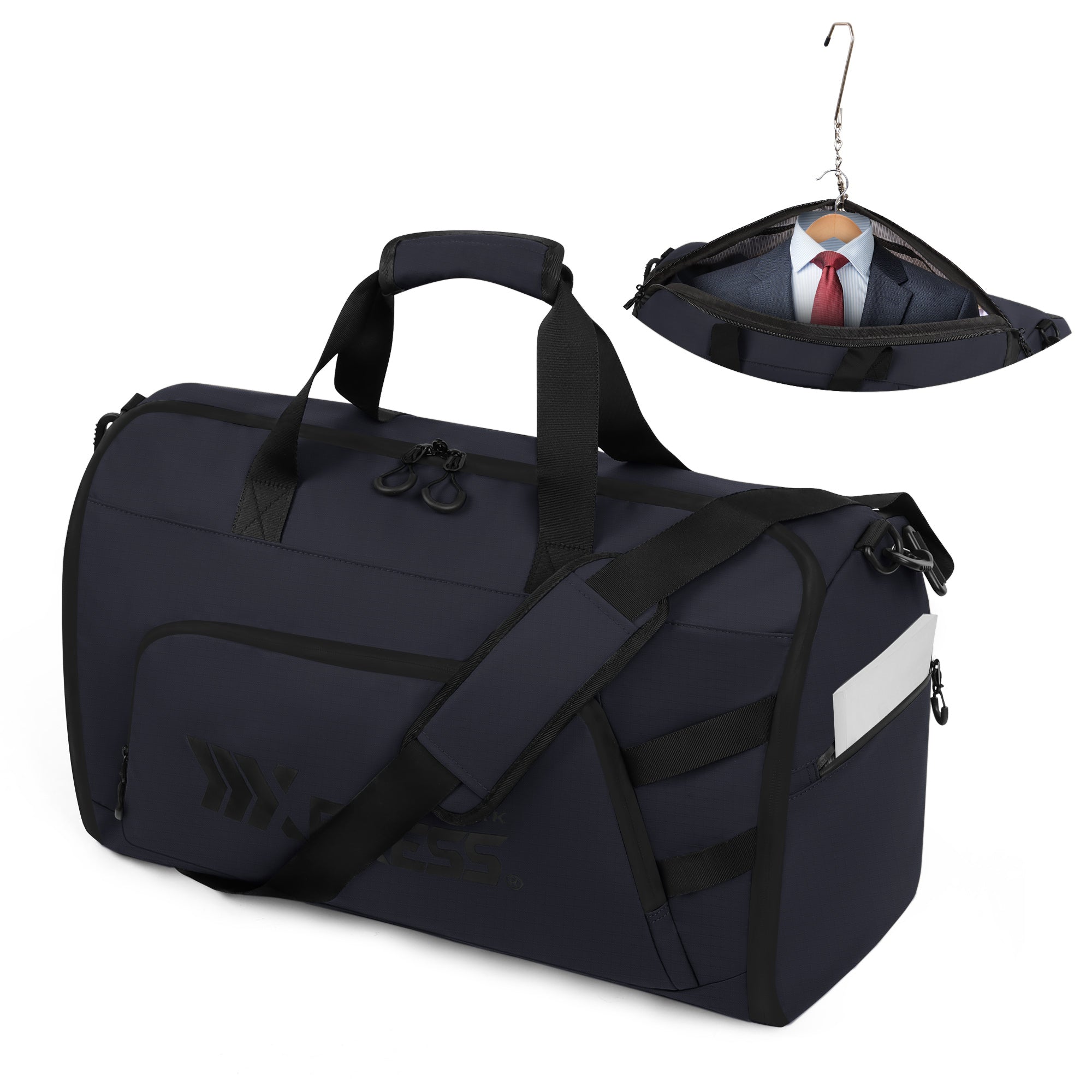 New York XPress GB-261, 2 in 1 Convertible Garment Bag for Travel,Carry on Garment Duffel Bag with Shoulder Strap,Hanging Suit Compartment,Duffle Bag