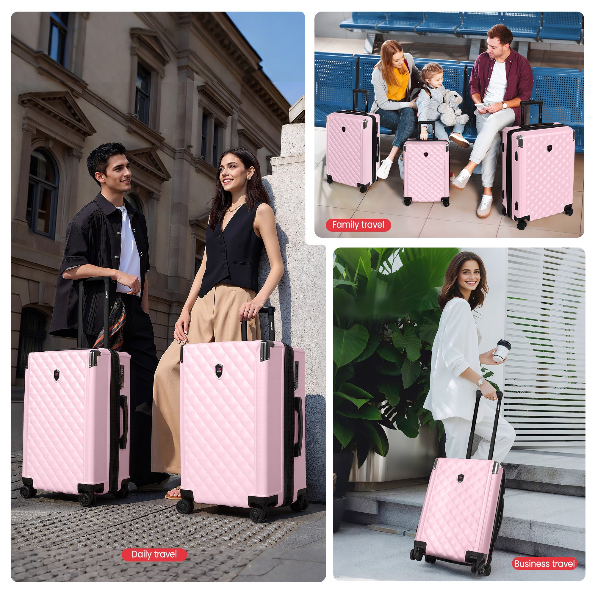 WD-576-Luggage Sets 3 Piece（20/24/28in） PC Hardshell Suitcases