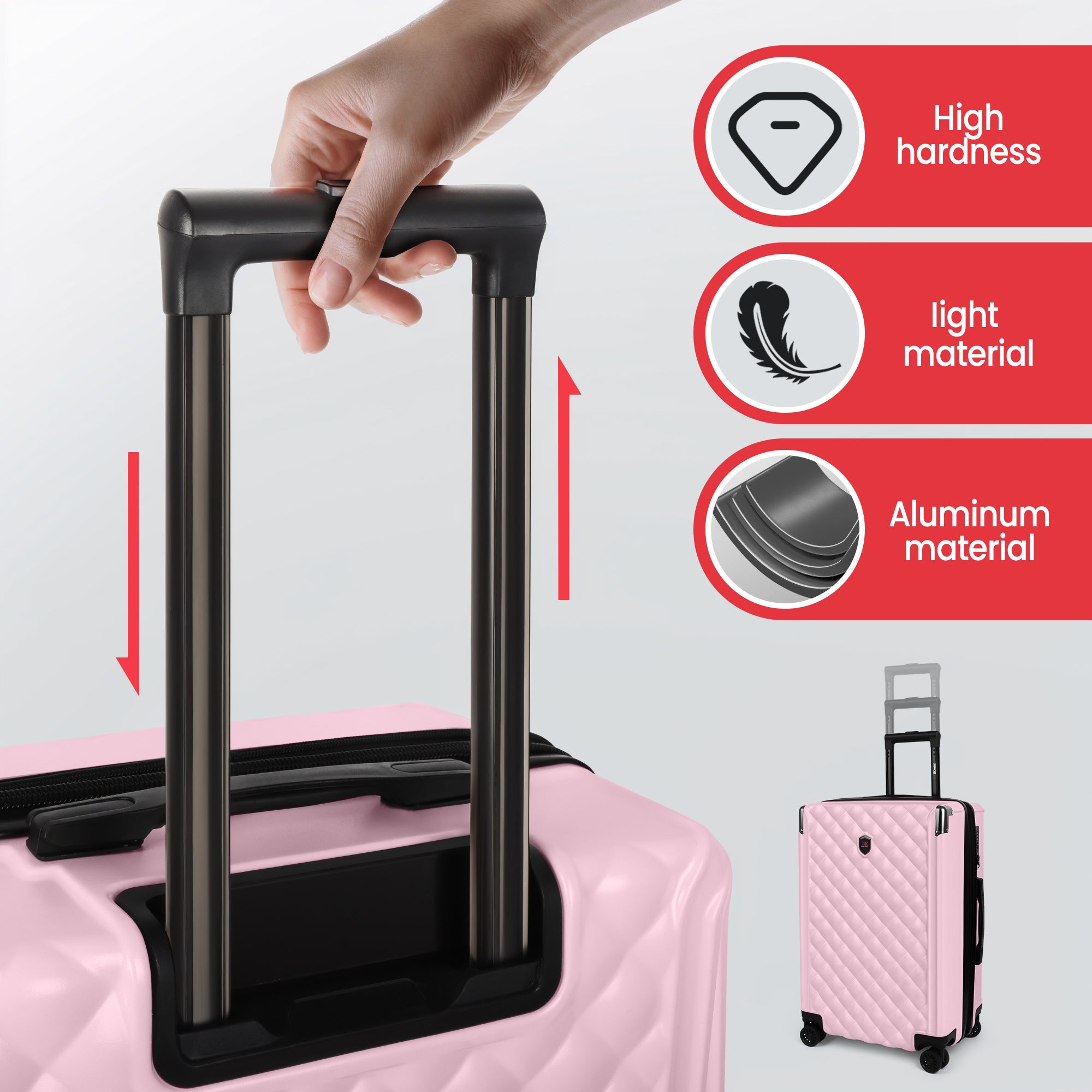 WD-576-Luggage Sets 3 Piece（20/24/28in） PC Hardshell Suitcases