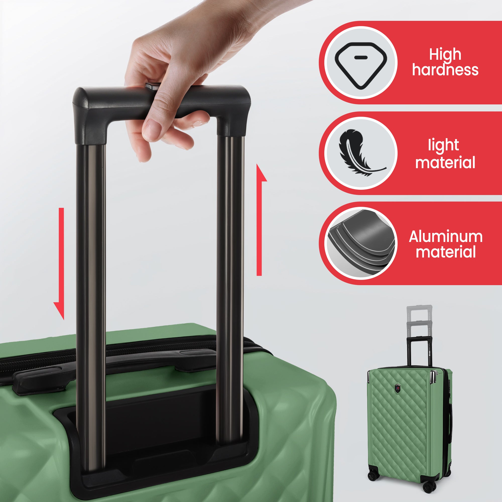 WD-576-Luggage Sets 3 Piece（20/24/28in） PC Hardshell Suitcases