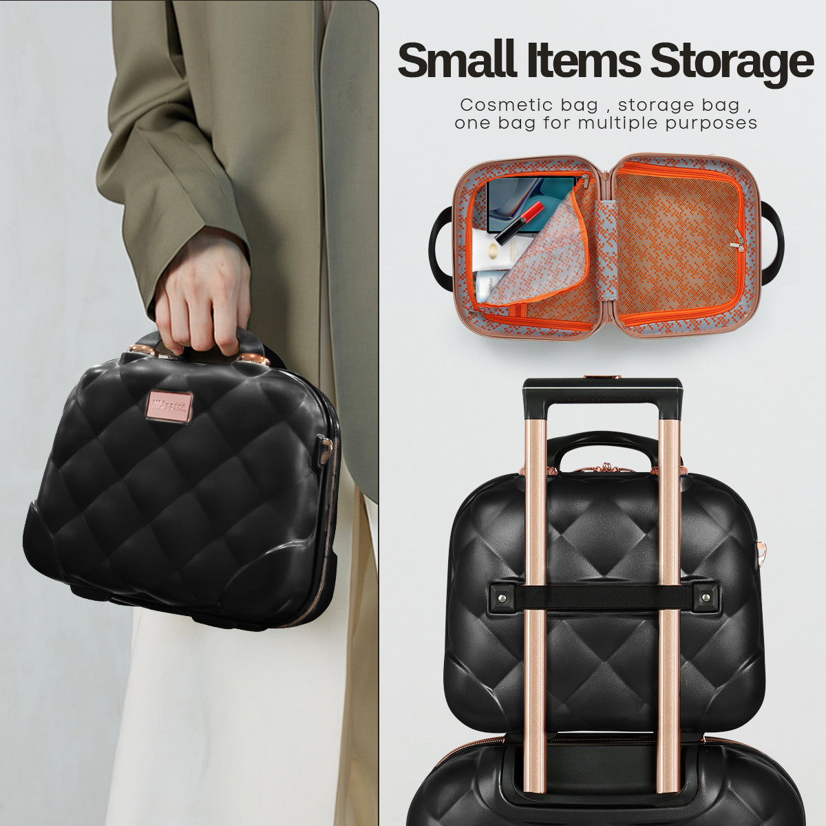 New York XPress 20''+14''Carry On Luggage, 25in/29in,Hardshell Expandable Suitcase w/Spinner Wheels and TSA LOCK