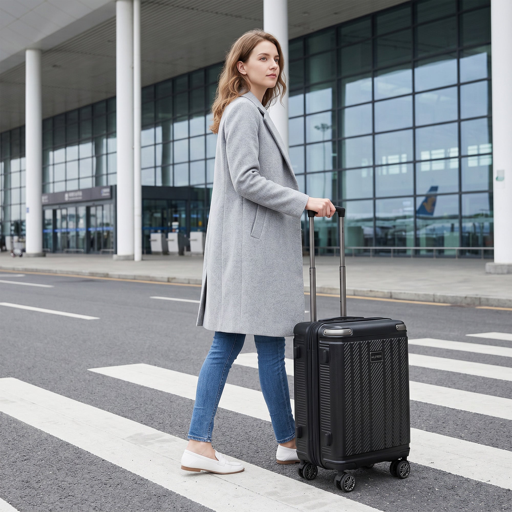 New York XPress WD577,Single Suitcase 20/26/30in Hardshell Luggage, TSA LOCK, w/Spinner Wheels,Expandable 20%, Lightweight Rolling Suitcase