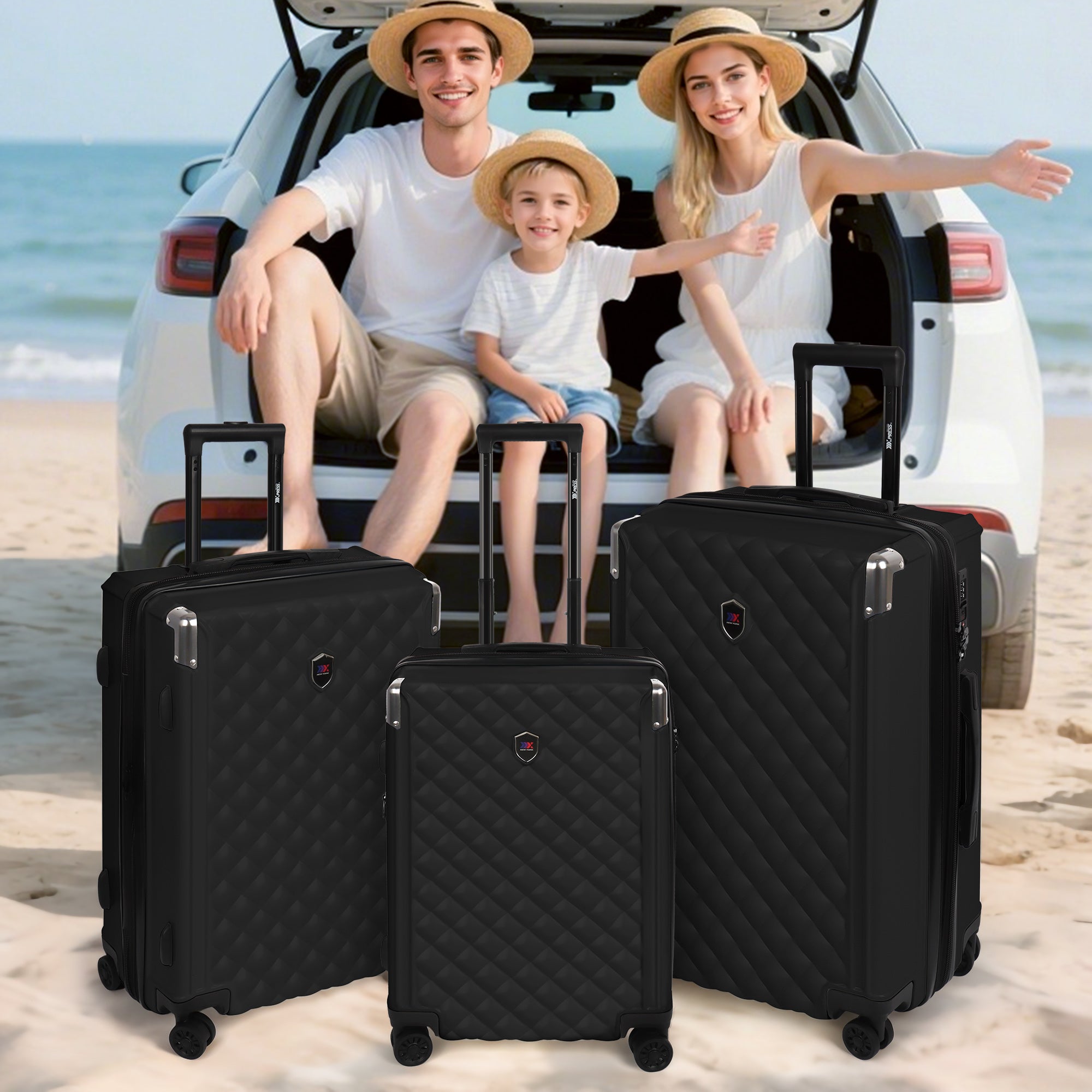 WD-576-Luggage Sets 3 Piece（20/24/28in） PC Hardshell Suitcases