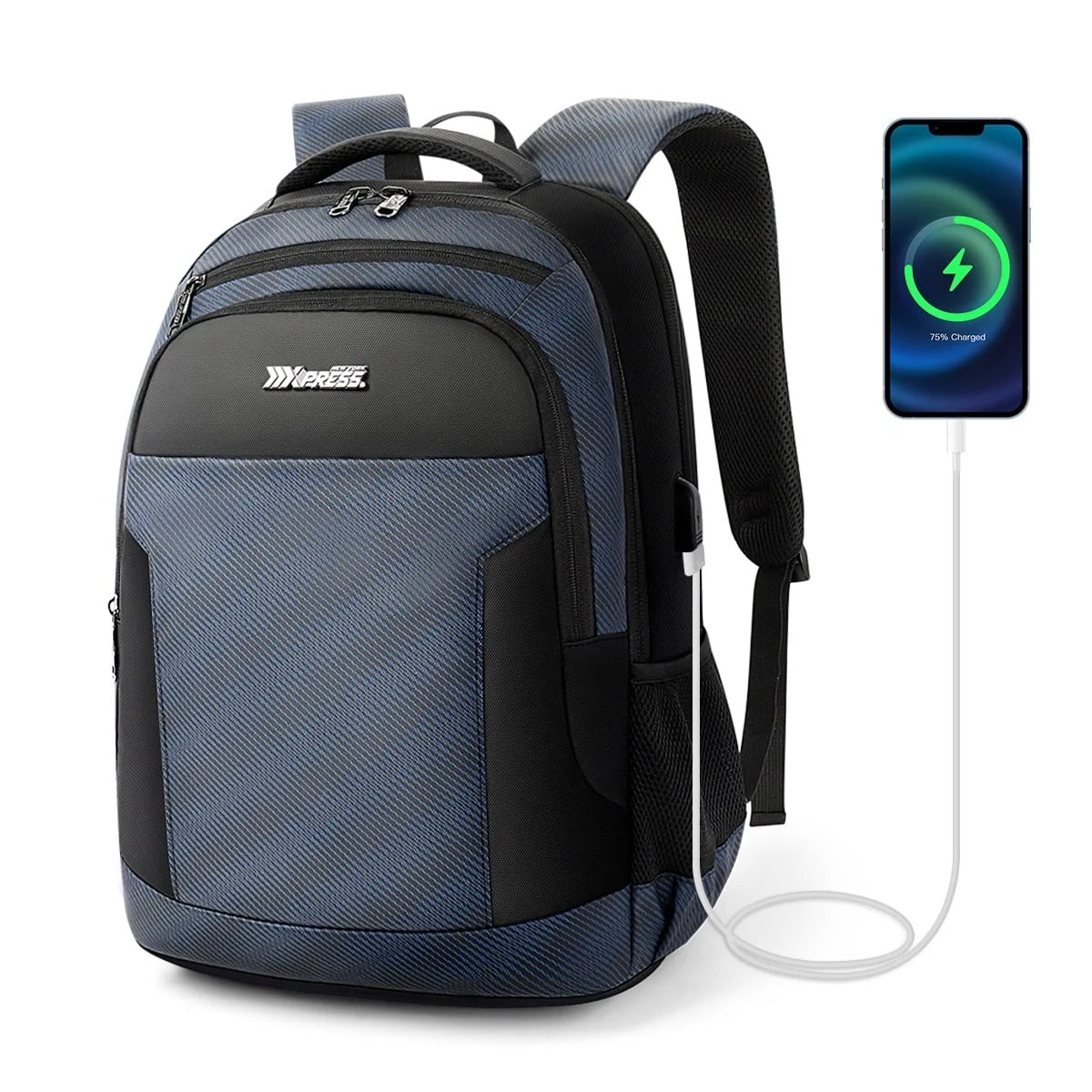 NEW YORK XPRESS HB-2116 Large Travel Backpack, 20" Laptop Backpack with Charging Port, Lightweight Computer Backpack Work Business College Book Bag for Men Women