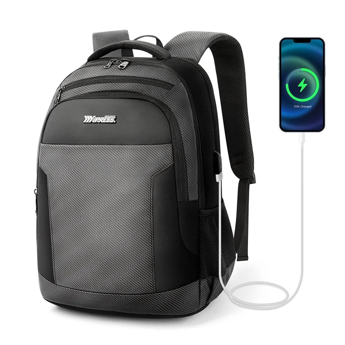 NEW YORK XPRESS HB-2116 Large Travel Backpack, 20" Laptop Backpack with Charging Port, Lightweight Computer Backpack Work Business College Book Bag for Men Women