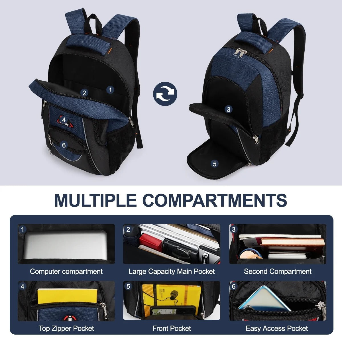 NEW YORK XPRESS BP-06512 Extra Large 50L, Travel Backpack, with Multi-Pocket, 21"
