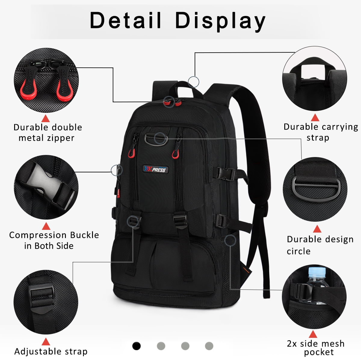NEW YORK XPRESS A12 Travel Backpack with Multi-Pocket, 17.3 inch Laptop fit, Water Resistant 18"