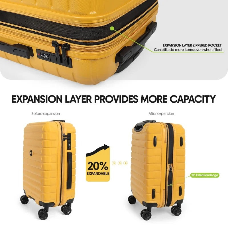NEW YORK XPRESS LA13601 Hard Shell Expandable Luggage, Spinner Wheels & TSA Lock, Lightweight 20"25"29"