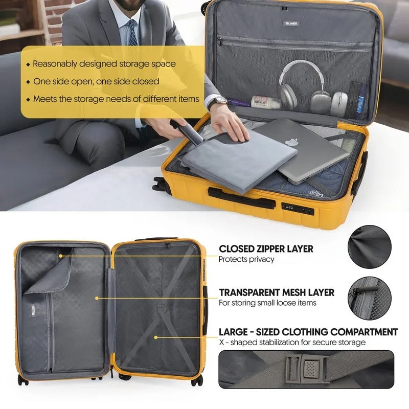 NEW YORK XPRESS LA13601 Hard Shell Expandable Luggage, Spinner Wheels & TSA Lock, Lightweight 20"25"29"