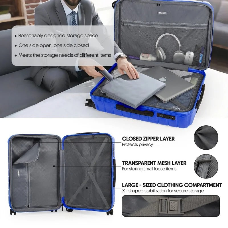 NEW YORK XPRESS LA13601 Hard Shell Expandable Luggage, Spinner Wheels & TSA Lock, Lightweight 20"25"29"