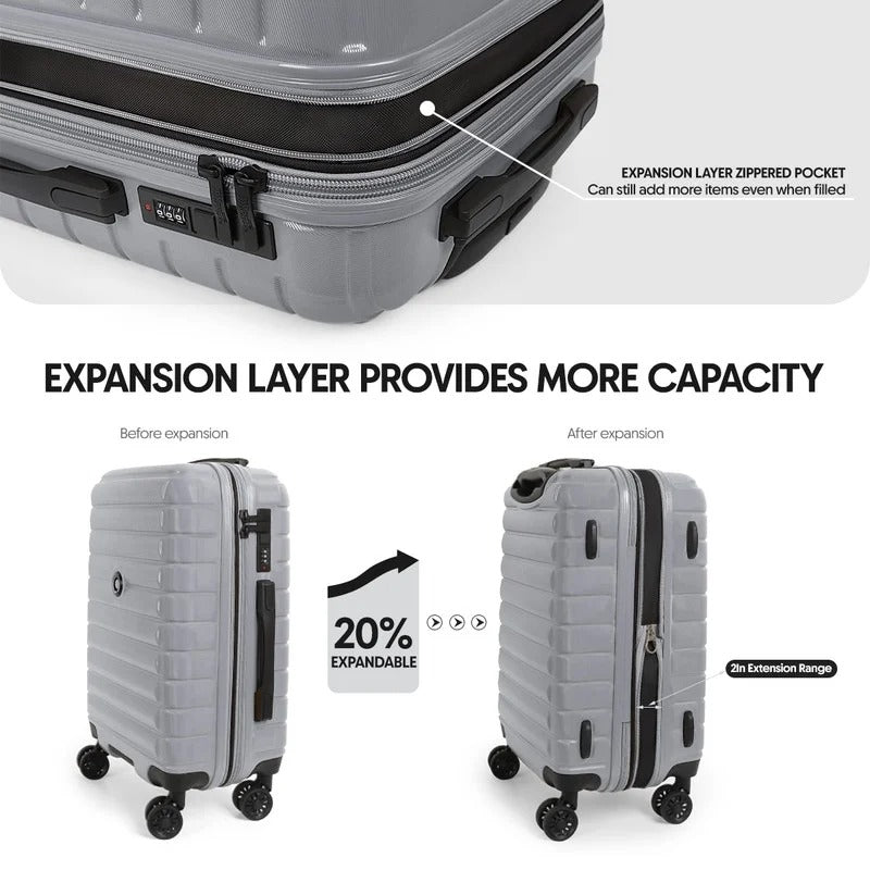 NEW YORK XPRESS LA13601 Hard Shell Expandable Luggage, Spinner Wheels & TSA Lock, Lightweight 20"25"29"