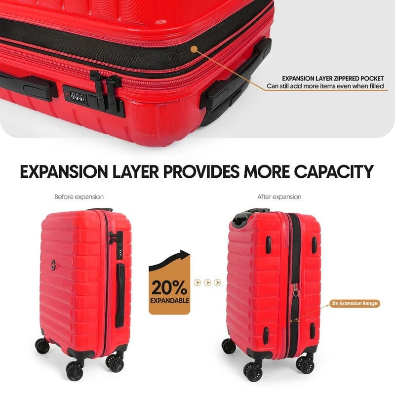 NEW YORK XPRESS LA13601 Hard Shell Expandable Luggage, Spinner Wheels & TSA Lock, Lightweight 20"25"29"