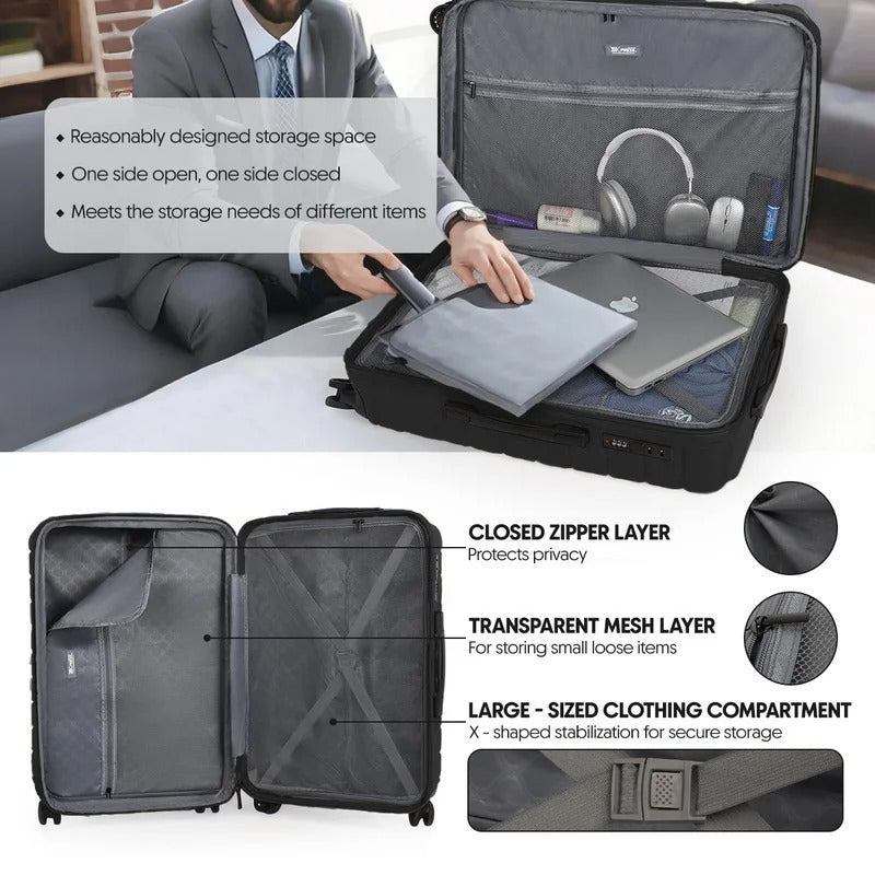 NEW YORK XPRESS LA13601 Hard Shell Expandable Luggage, Spinner Wheels & TSA Lock, Lightweight 20"25"29"