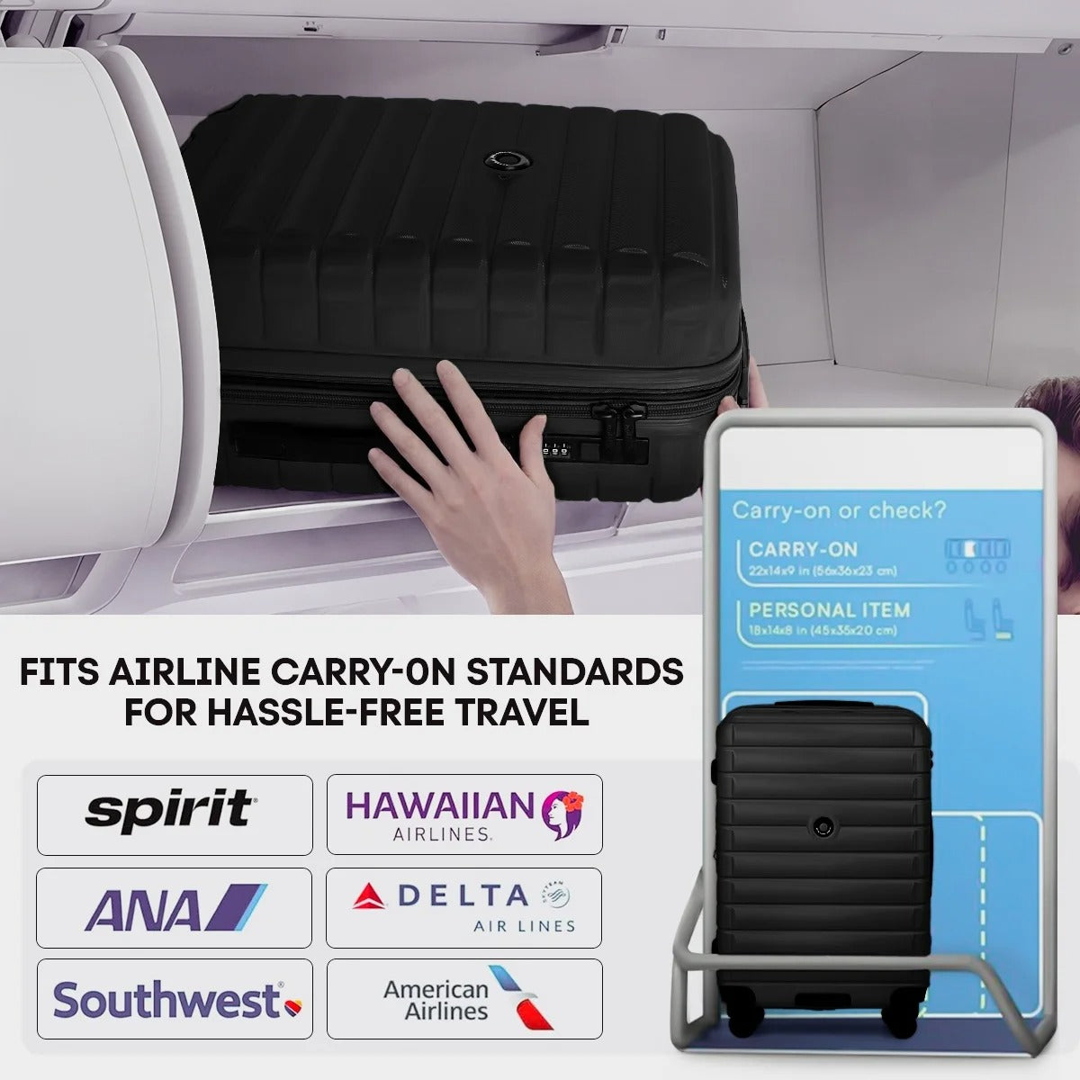 NEW YORK XPRESS LA13601 Hard Shell Expandable Luggage, Spinner Wheels & TSA Lock, Lightweight