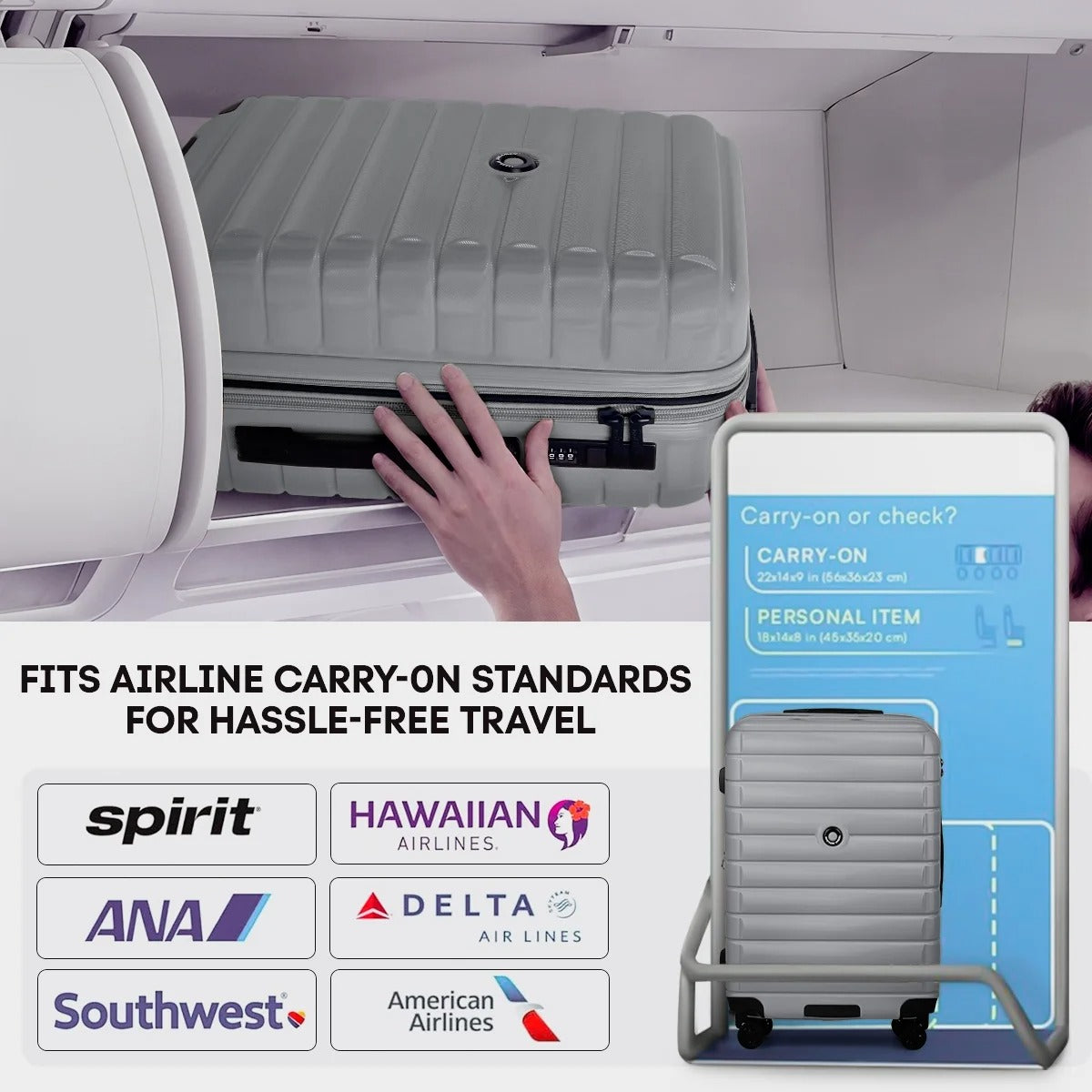 NEW YORK XPRESS LA13601 Hard Shell Expandable Luggage, Spinner Wheels & TSA Lock, Lightweight