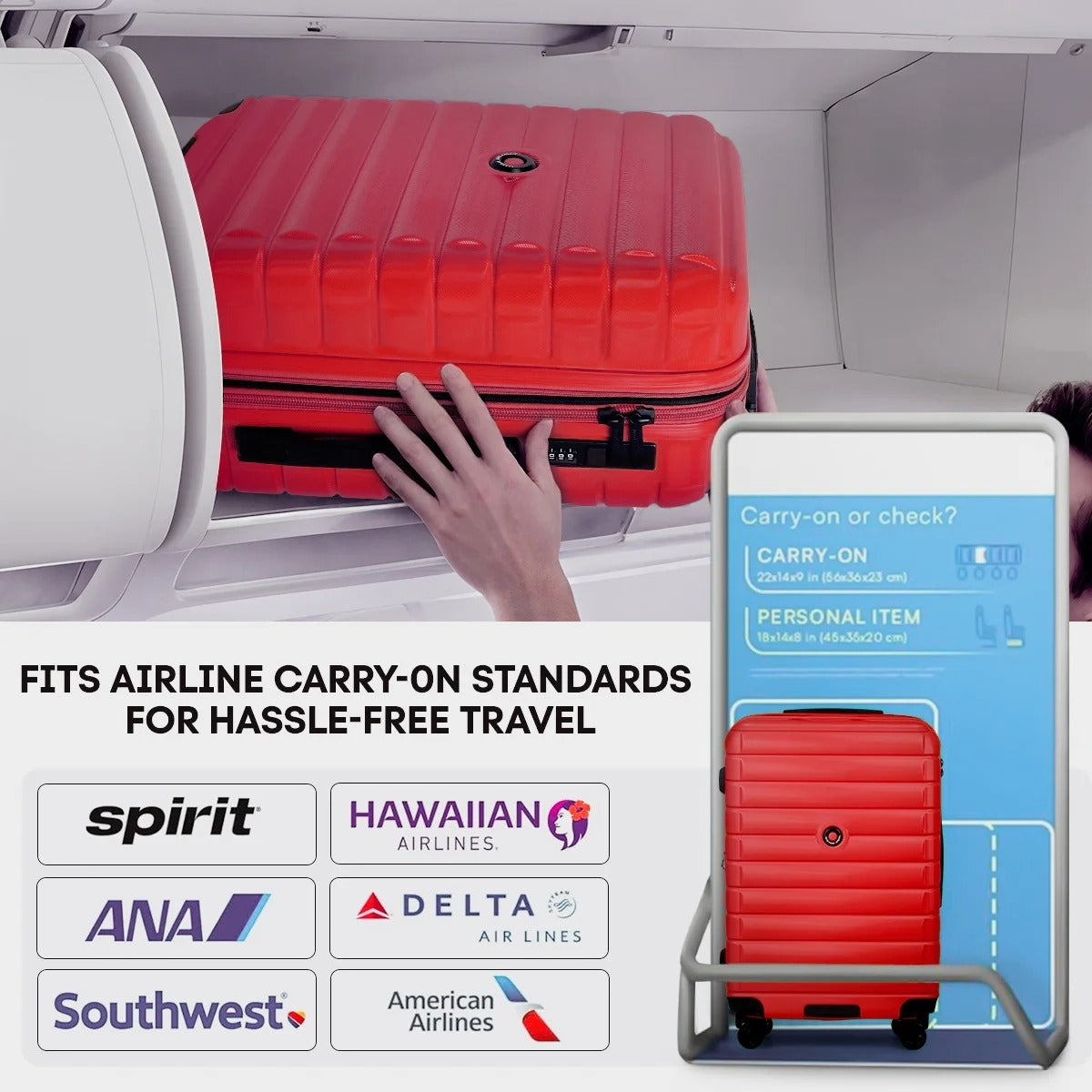 NEW YORK XPRESS LA13601 Hard Shell Expandable Luggage, Spinner Wheels & TSA Lock, Lightweight