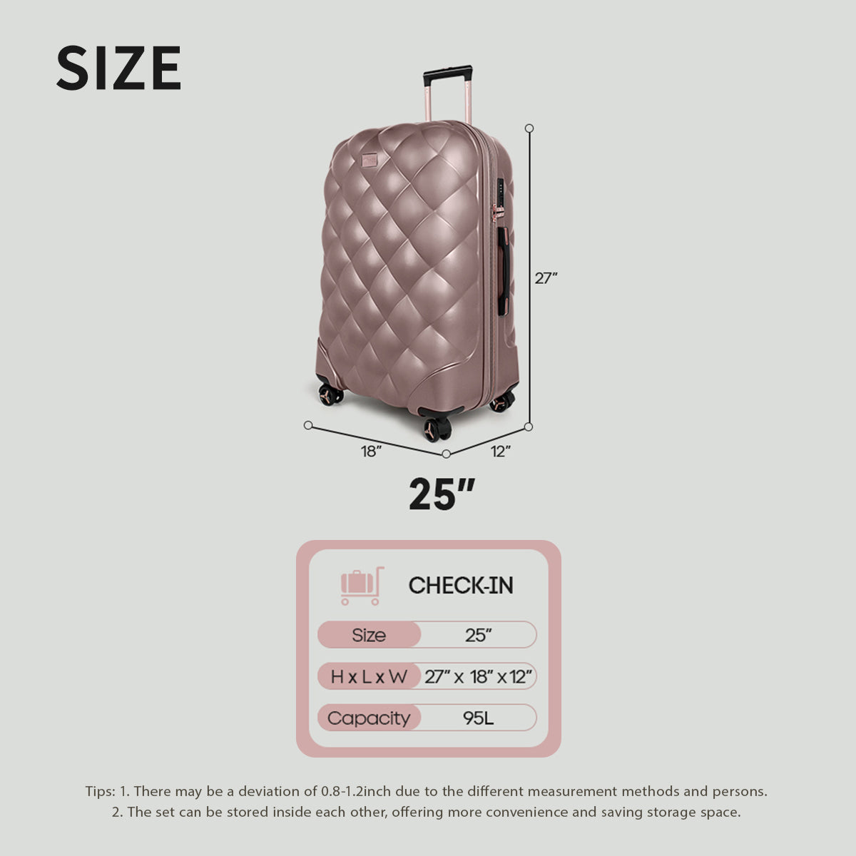 New York XPress 20''+14''Carry On Luggage, 25in/29in,Hardshell Expandable Suitcase w/Spinner Wheels and TSA LOCK
