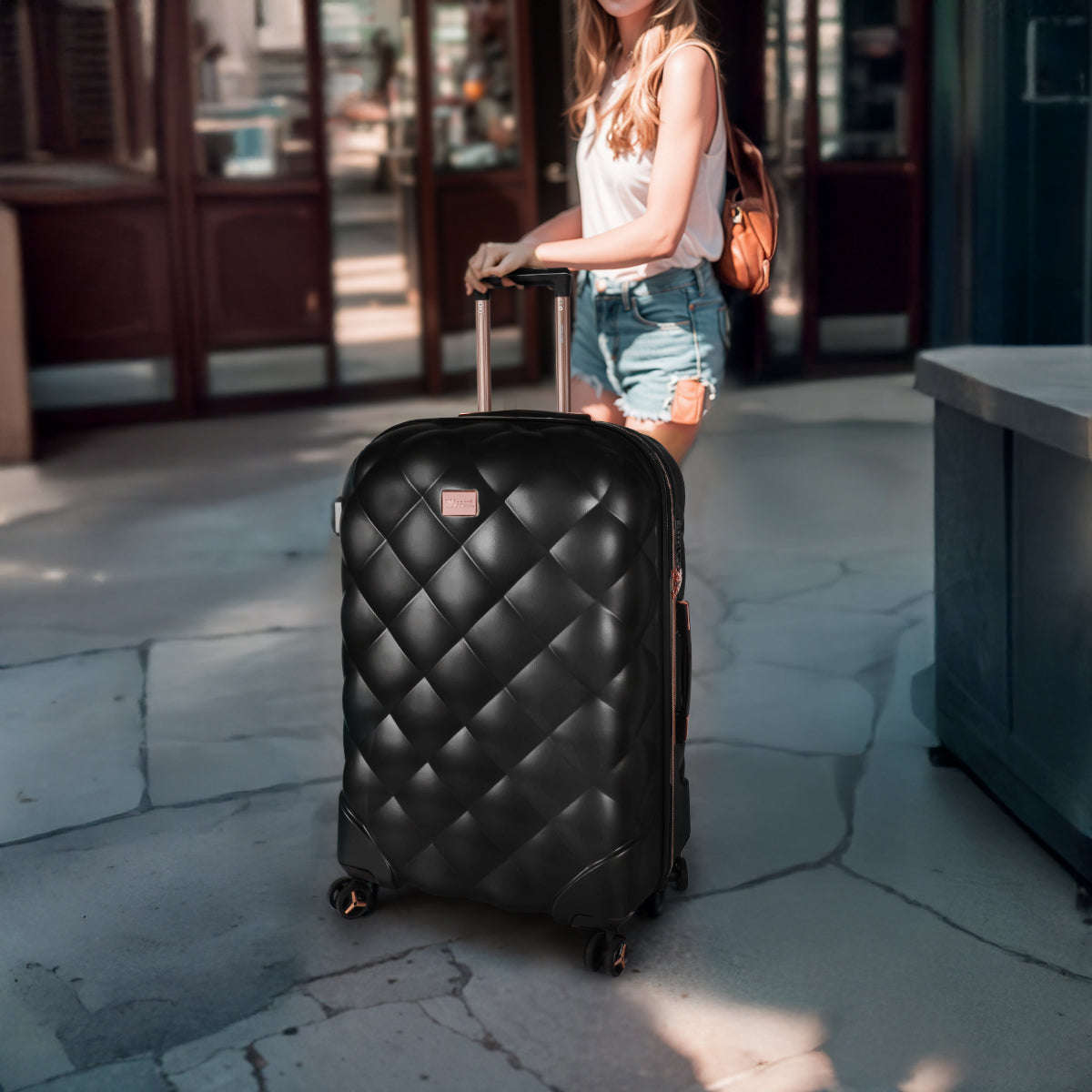 New York XPress 20''+14''Carry On Luggage, 25in/29in,Hardshell Expandable Suitcase w/Spinner Wheels and TSA LOCK