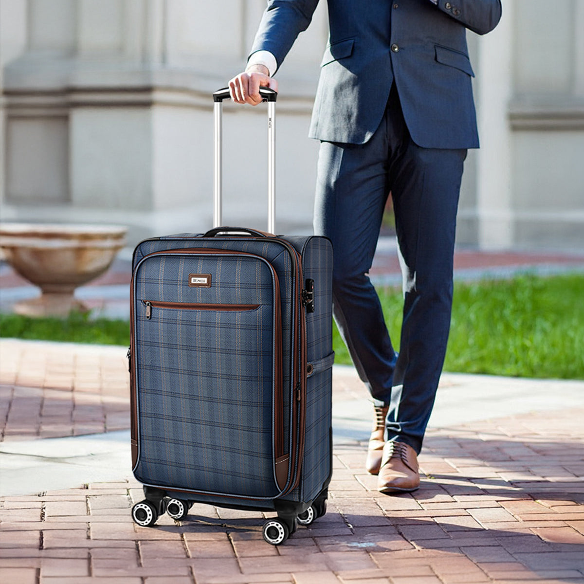 New York XPress XJ-2511-20'' Carry on Suitcase,26in/30in Softside Luggage w/TSA LOCK-Travel Luggage for Men Women