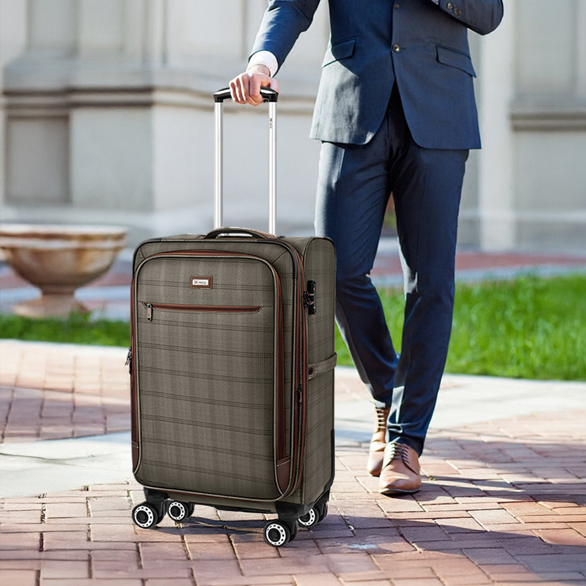 New York XPress XJ-2511-20'' Carry on Suitcase,26in/30in Softside Luggage w/TSA LOCK-Travel Luggage for Men Women