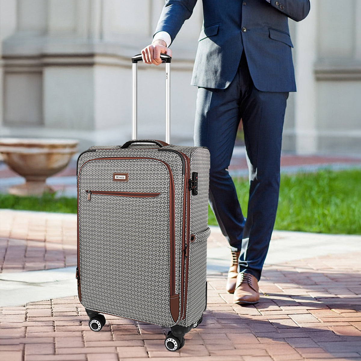 New York XPress XJ-2511-20'' Carry on Suitcase,26in/30in Softside Luggage w/TSA LOCK-Travel Luggage for Men Women